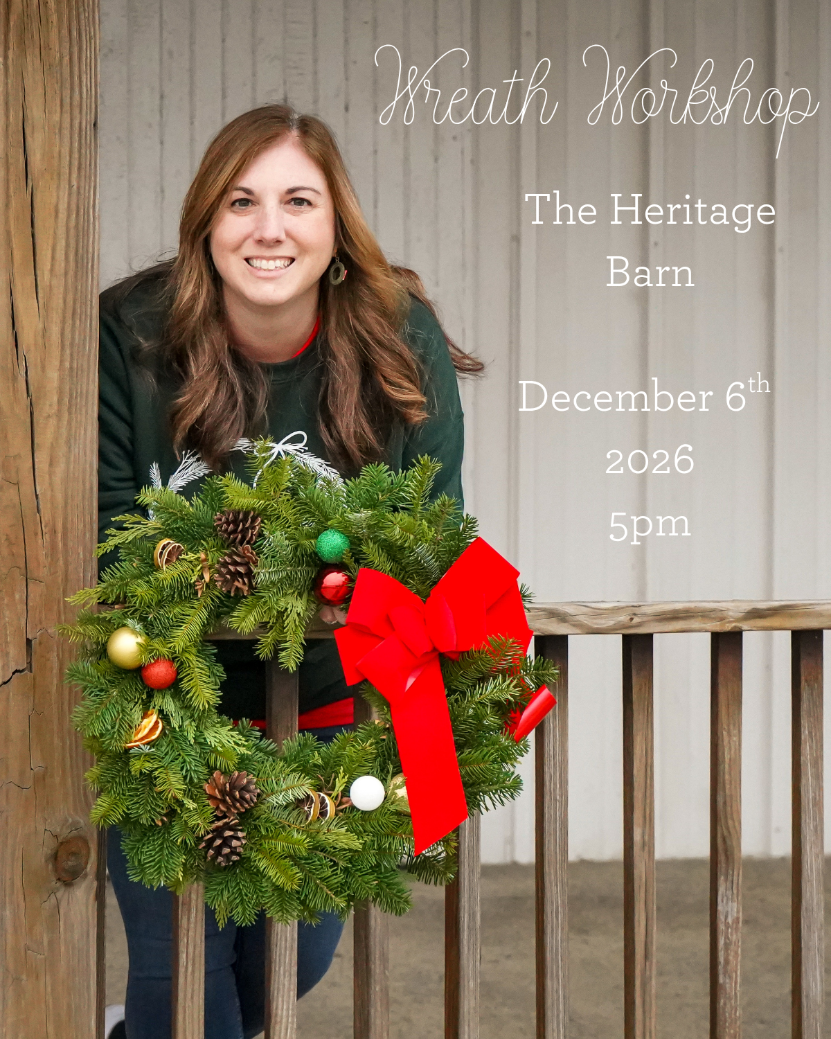 Christmas Wreath Workshop- December 6th at 5pm