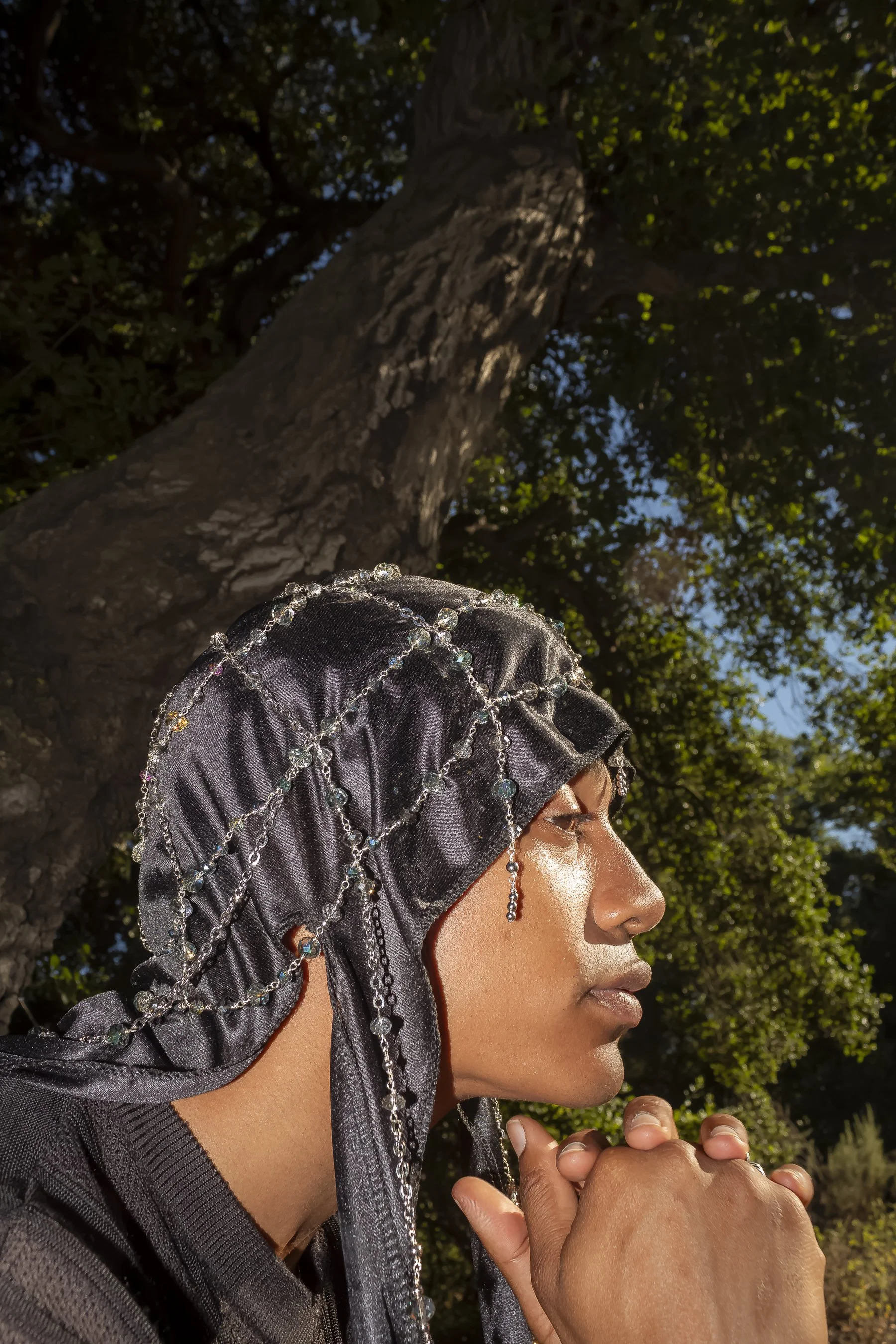 "Dew Dropped Web: A Crystal Durag" shot by 
Luca