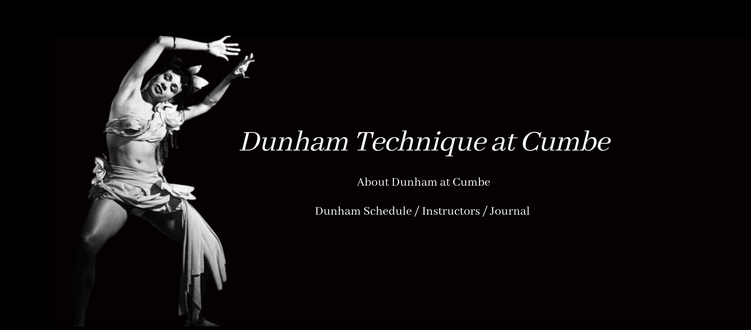 Graphic designed by Renee Bolds featuring Katherine Dunham for Cumbe's Dunham Program