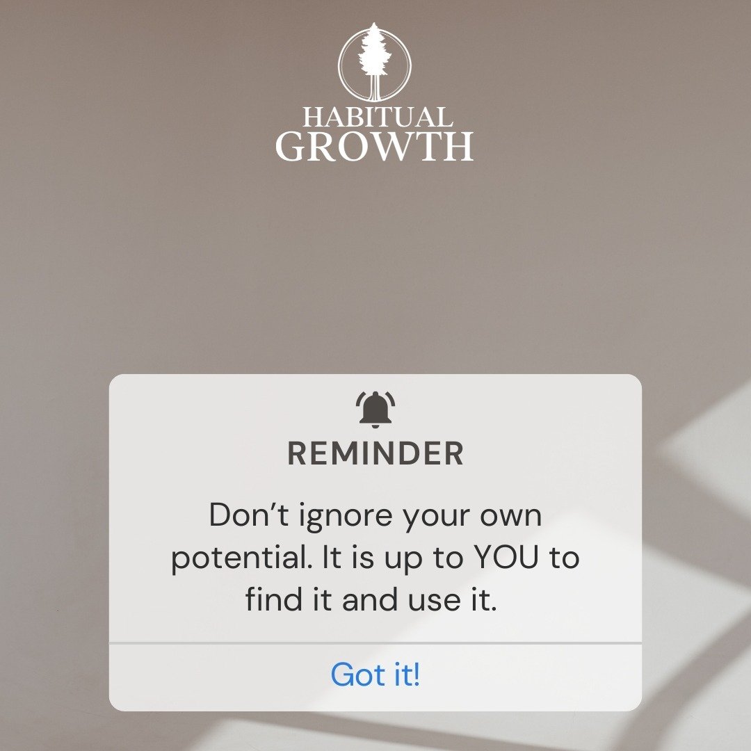DAILY REMINDER: Don&rsquo;t ignore your own potential.

True progress comes from showing up every day, even when it feels small or insignificant. Each choice, each action, each moment of discipline compounds over time to shape the life you want. Keep