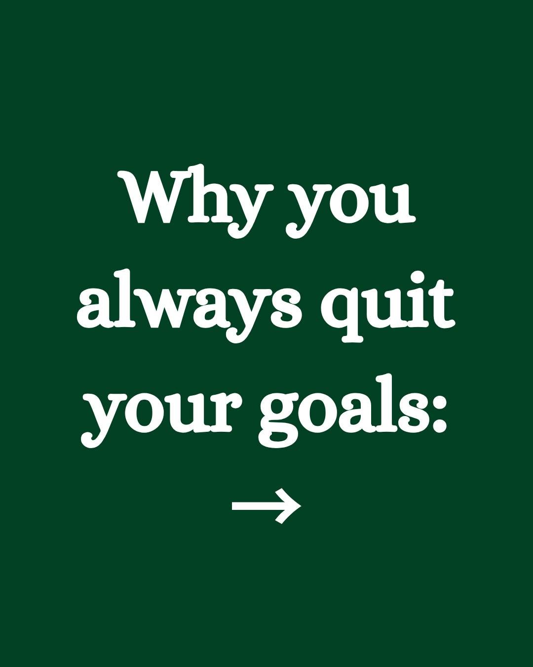 Why you always quit your goals. (Swipe for the real answer 👉)

It's not laziness. It's not willpower. It's not even discipline.

It's these 3 things &mdash; and most people never fix them.

Save this. You'll need it next time you feel like quitting.