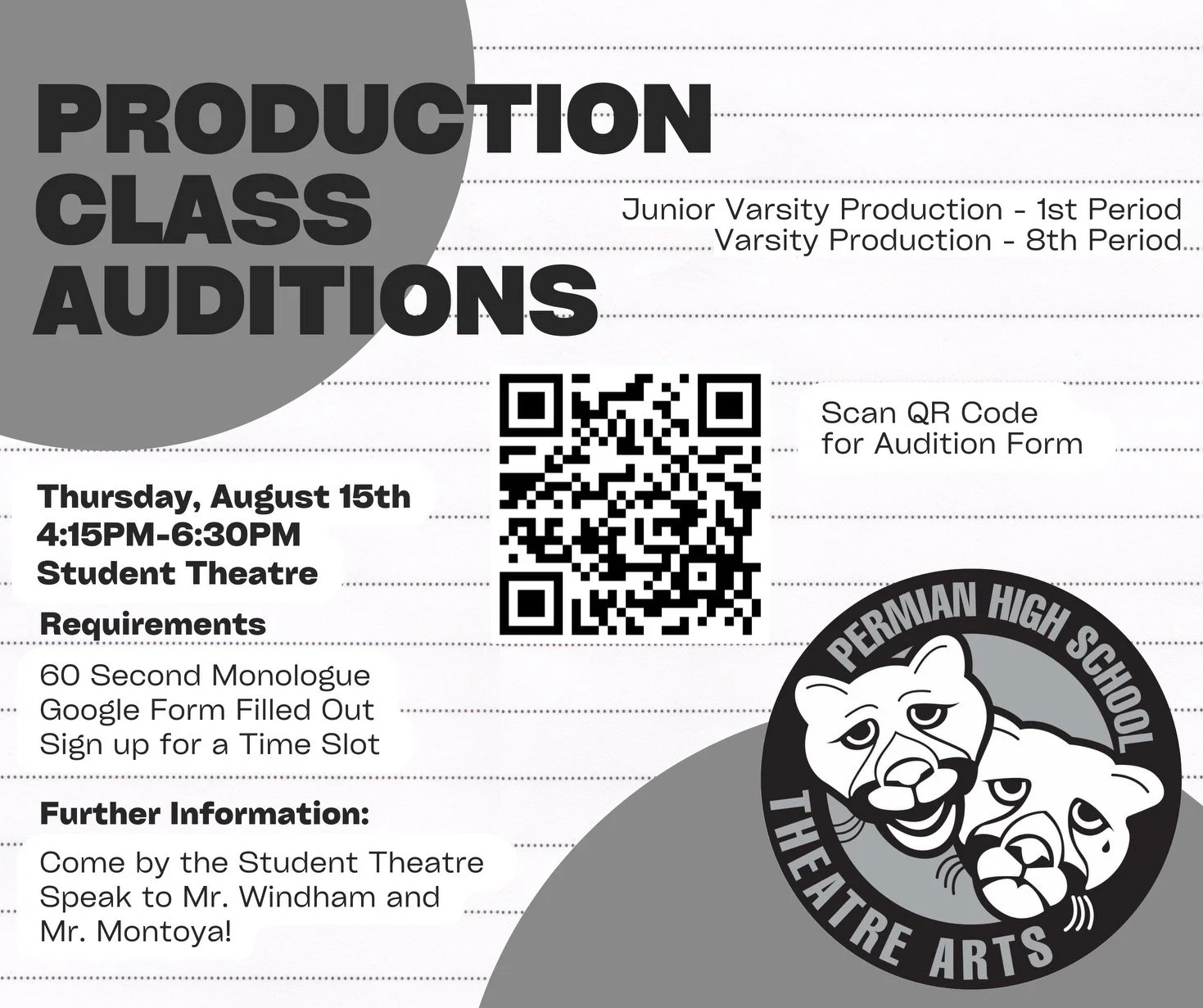 Varsity & JV Production Auditions