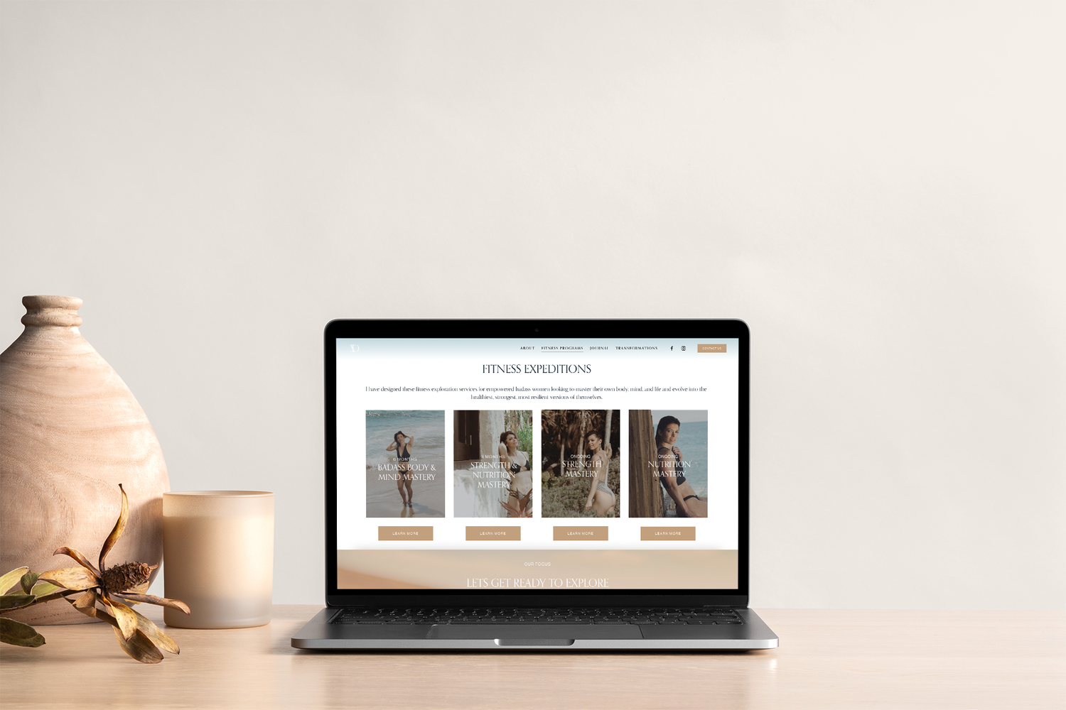 Explorational Fitness brand mockup
