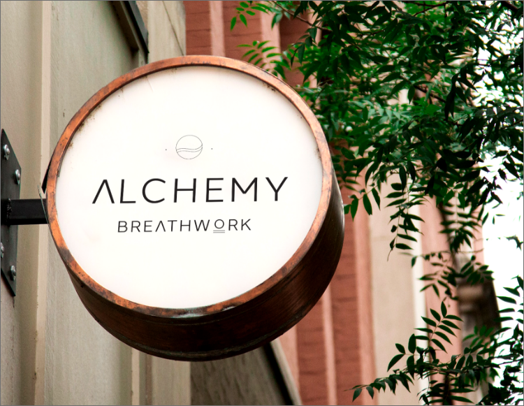Alchemy Breathwork brand mockup