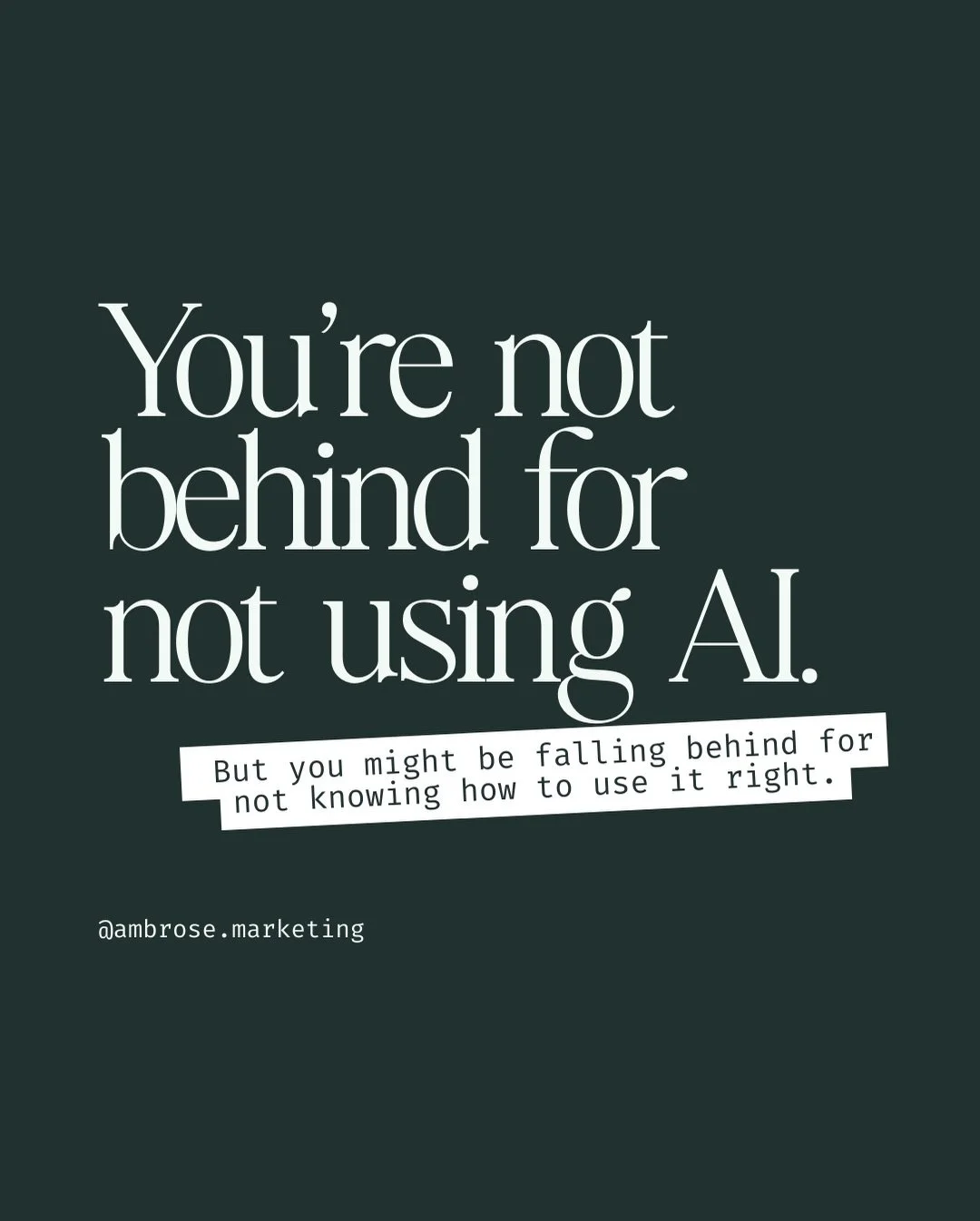 The real reason your content feels off after using AI? ⤵️

You skipped the part where your brand voice gets protected.

Everyone&rsquo;s rushing to use AI for speed&hellip; but if it&rsquo;s not trained on how you speak, think, or show up... the resu