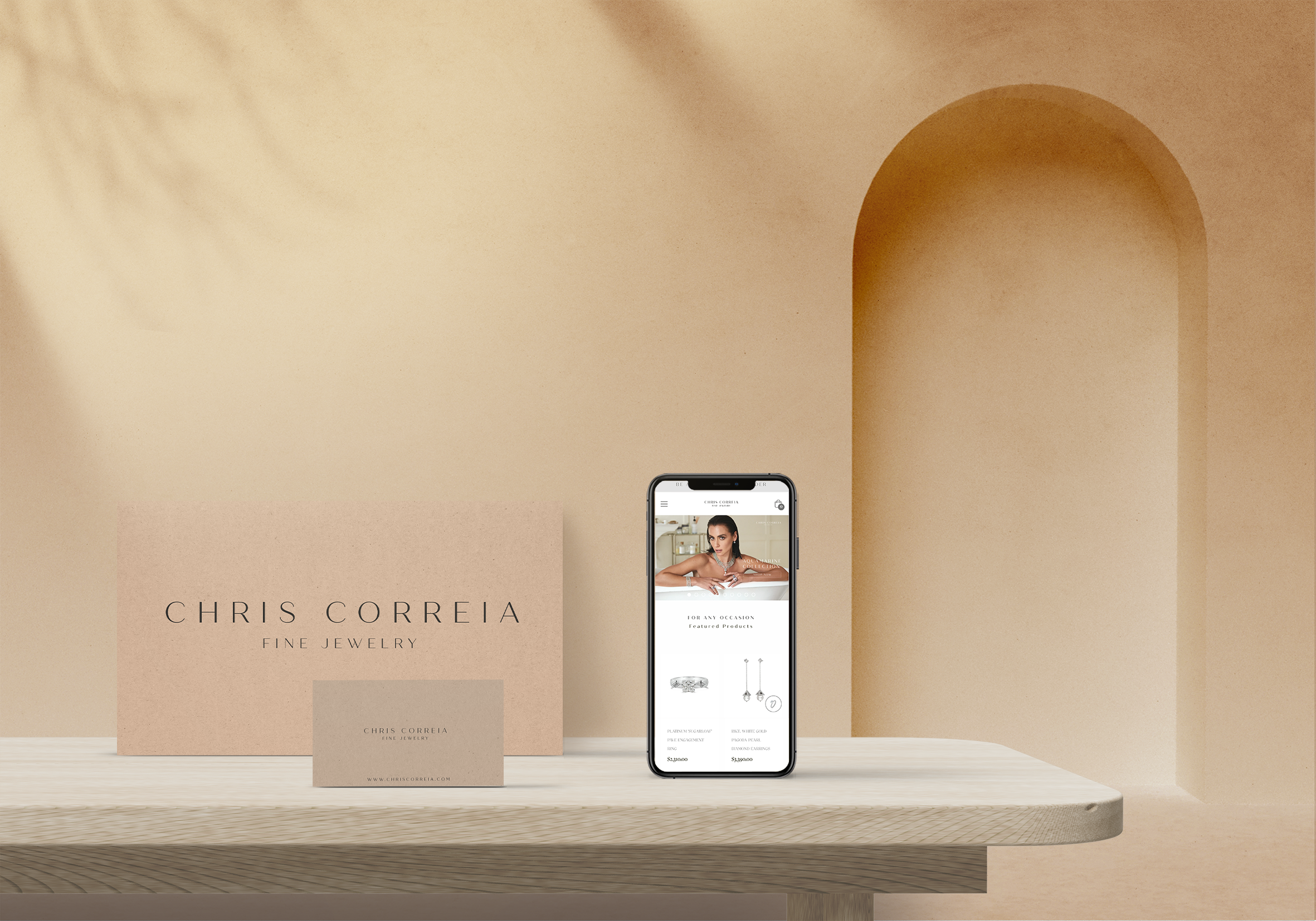 Chris Correia Fine Jewelry brand mockup