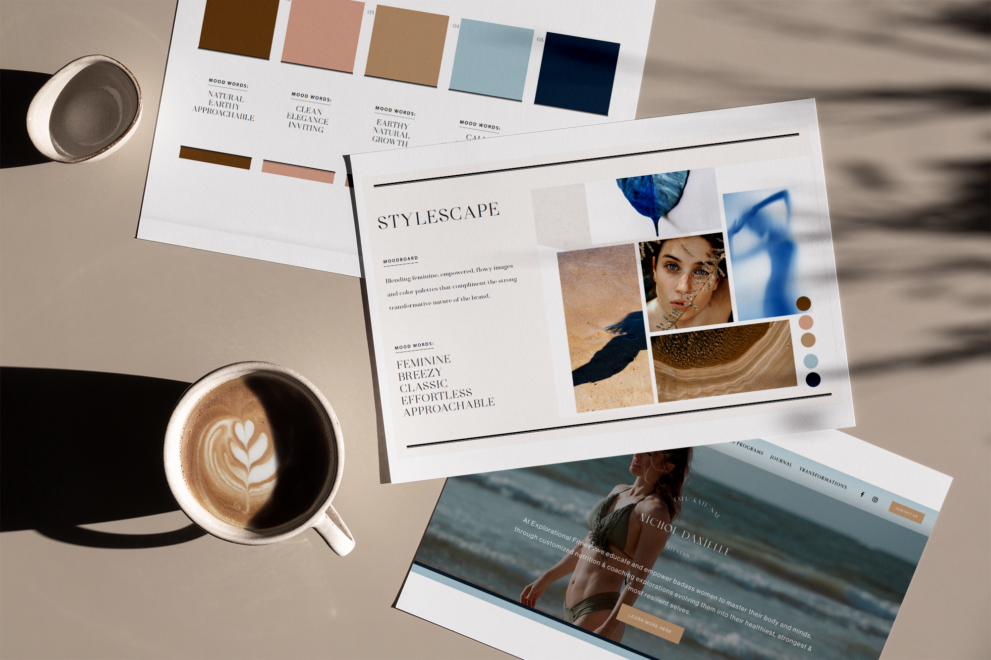 Explorational Fitness brand mockup
