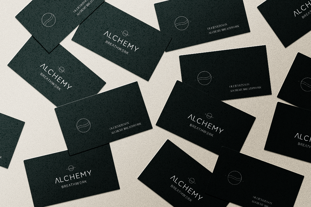 Alchemy Breathwork brand mockup