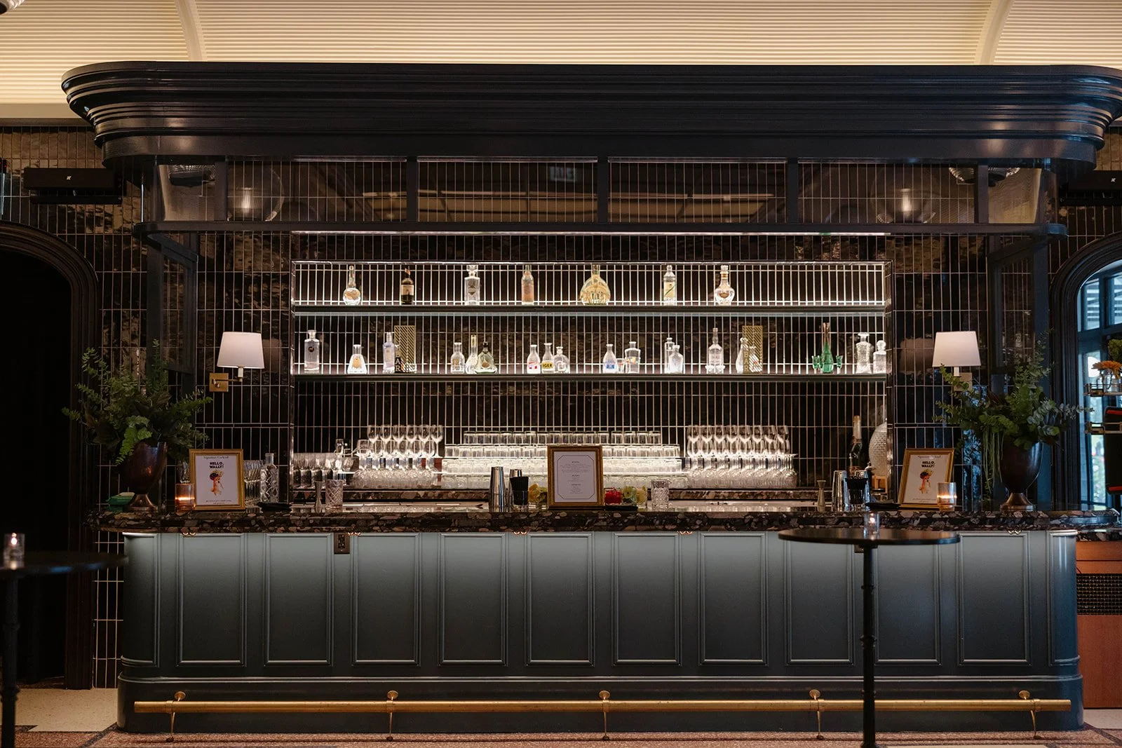 Large backlit bar in downtown Chicago