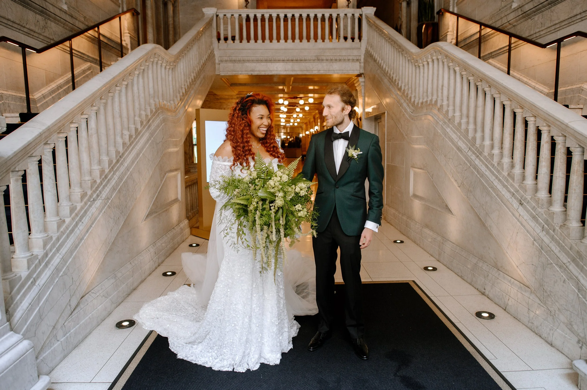 Bride and Groom first look at The Kimpton Gray Hotel