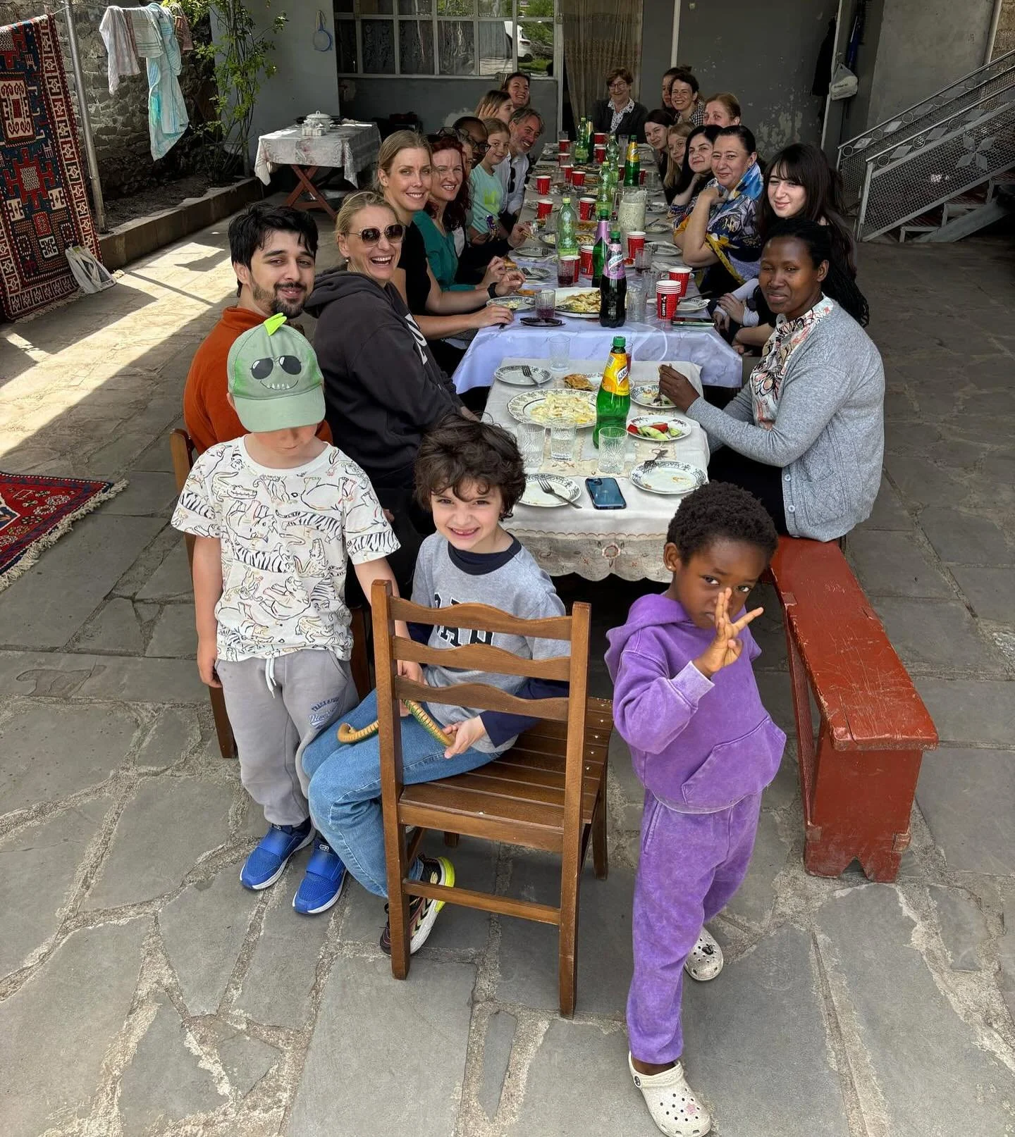 Lovely spring day for a tour to Kosalar to meet the weavers. Proceedings were interrupted by the birth of a calf who gambolled off from her mother and then collapsed. We got him back to mum and now he&rsquo;s doing fine