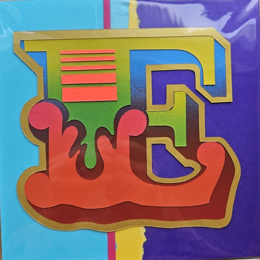 E (2026) Medium: Paper / Spray paint
