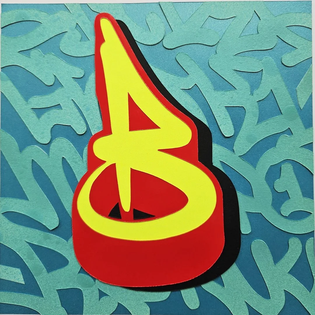 B (2026) Medium: Paper / Spray paint