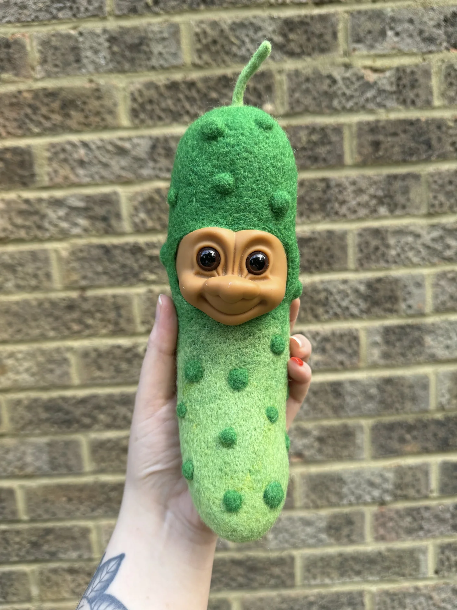 Large Needle Felted Trickle the Troll Pickle — IFELTKITSCH