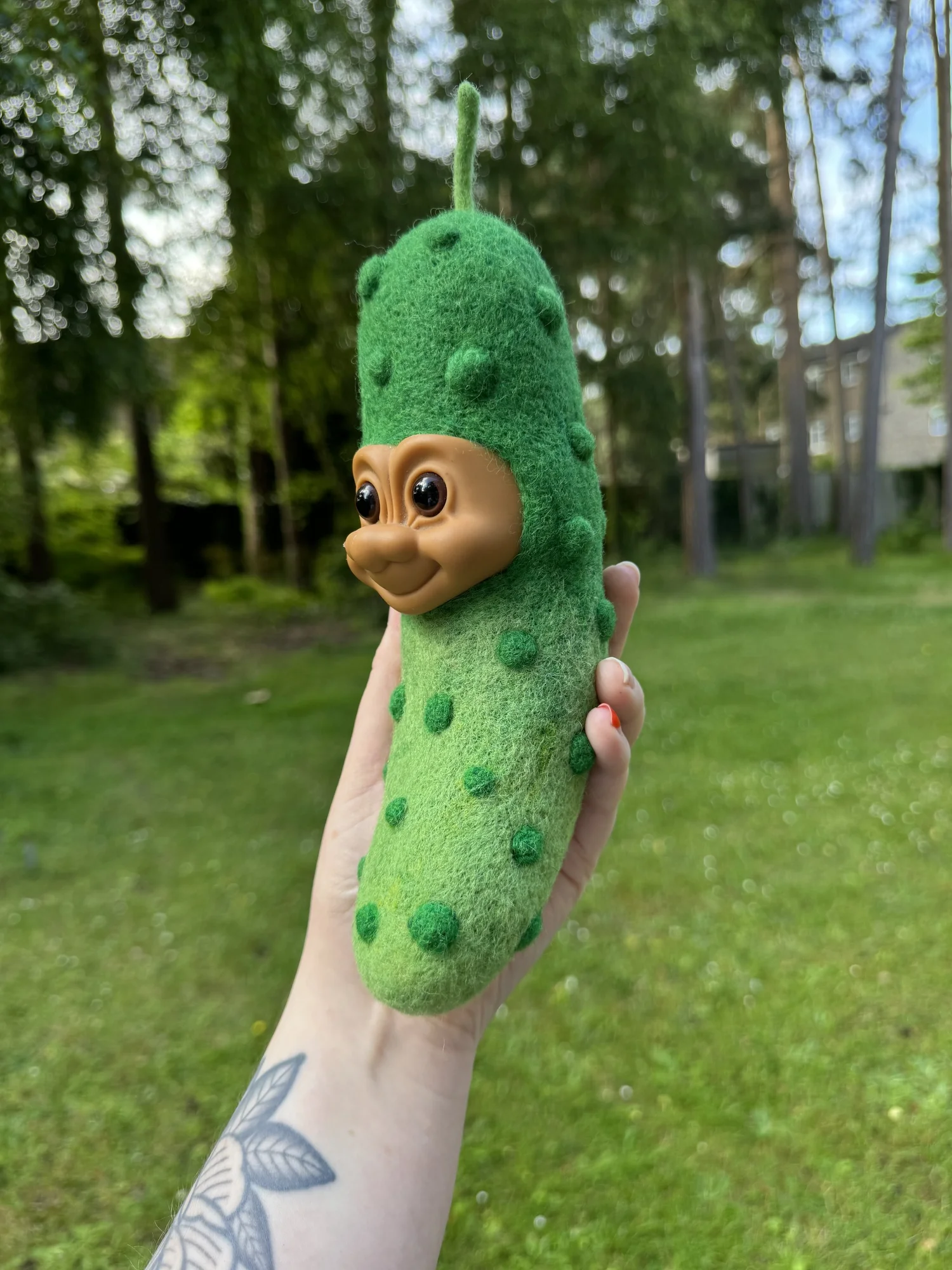 Large Needle Felted Trickle the Troll Pickle — IFELTKITSCH