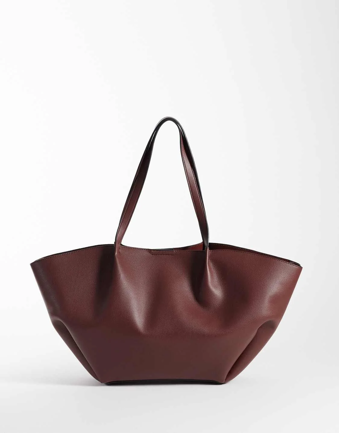 ASOS Design Pinched Seam Bonded Tote Bag in Burgundy