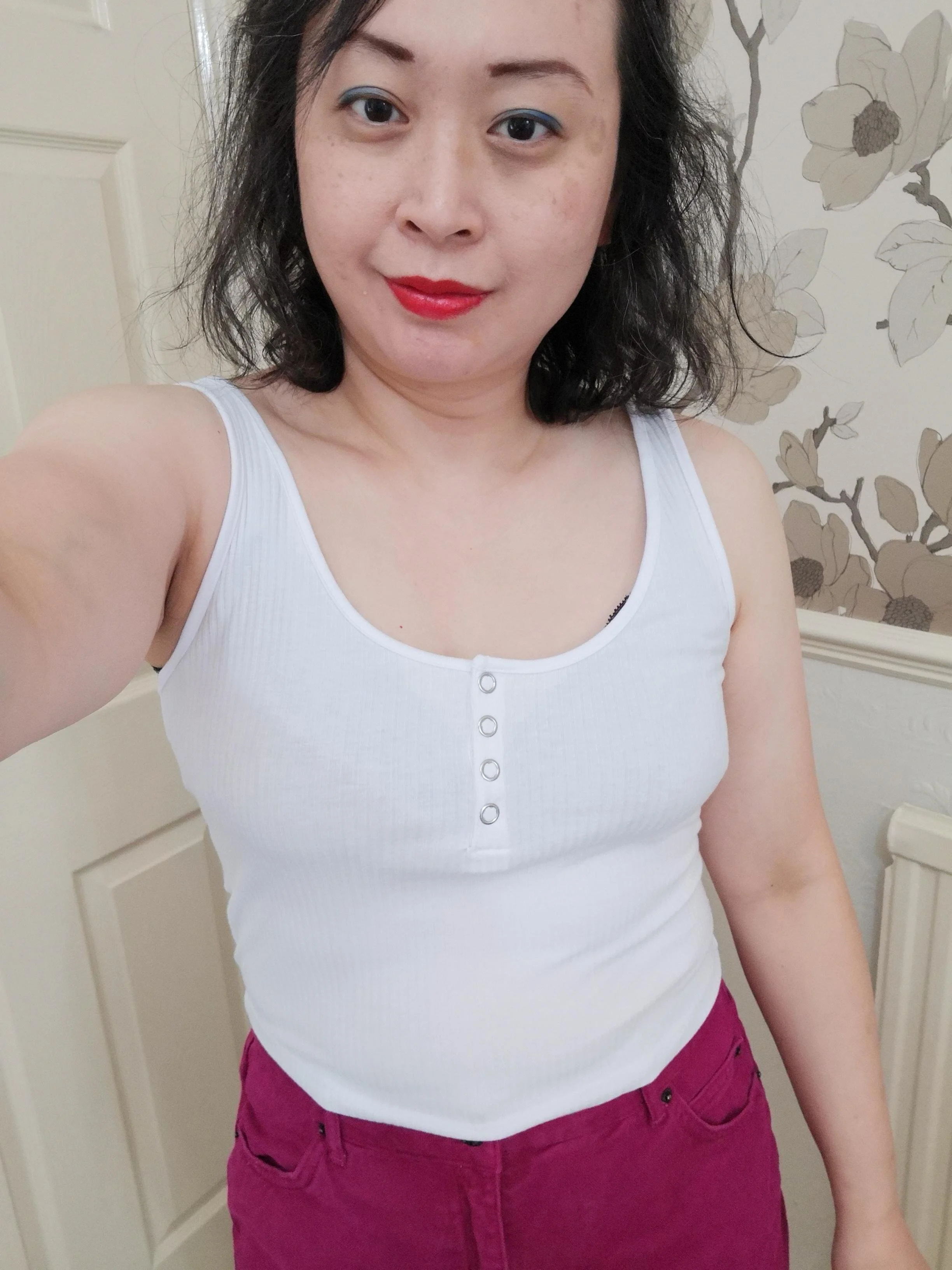 New Look White Popper Front Scoop Neck Vest