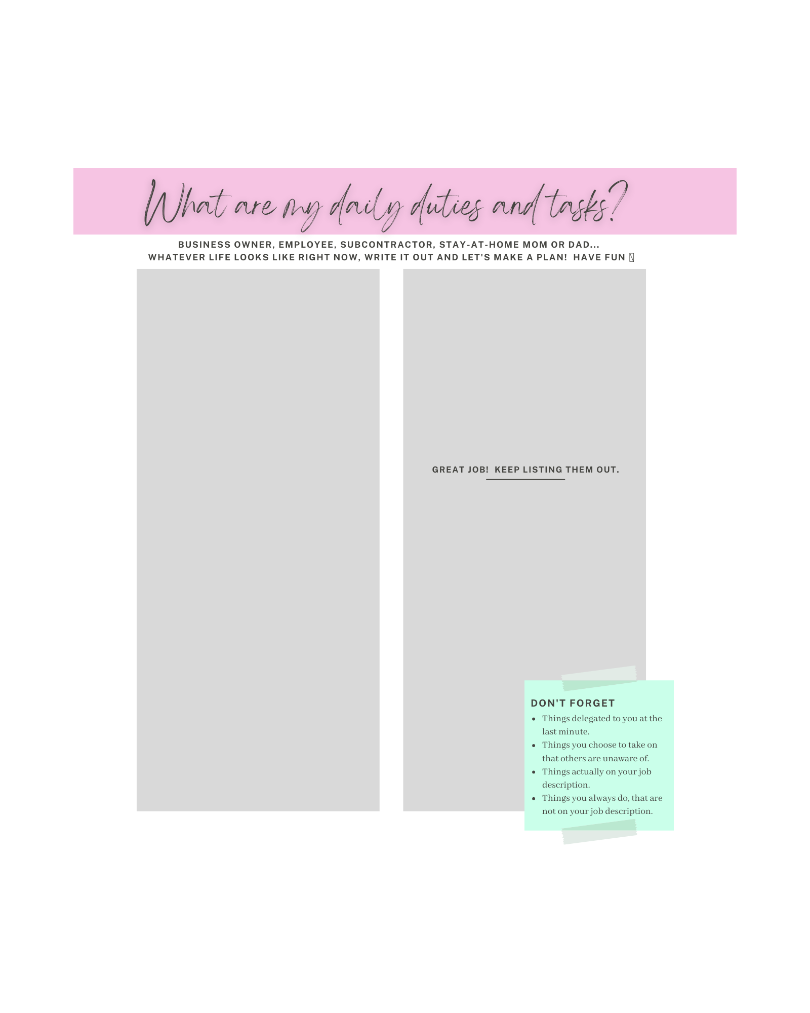 What are my daily duties and tasks? | Digital Download