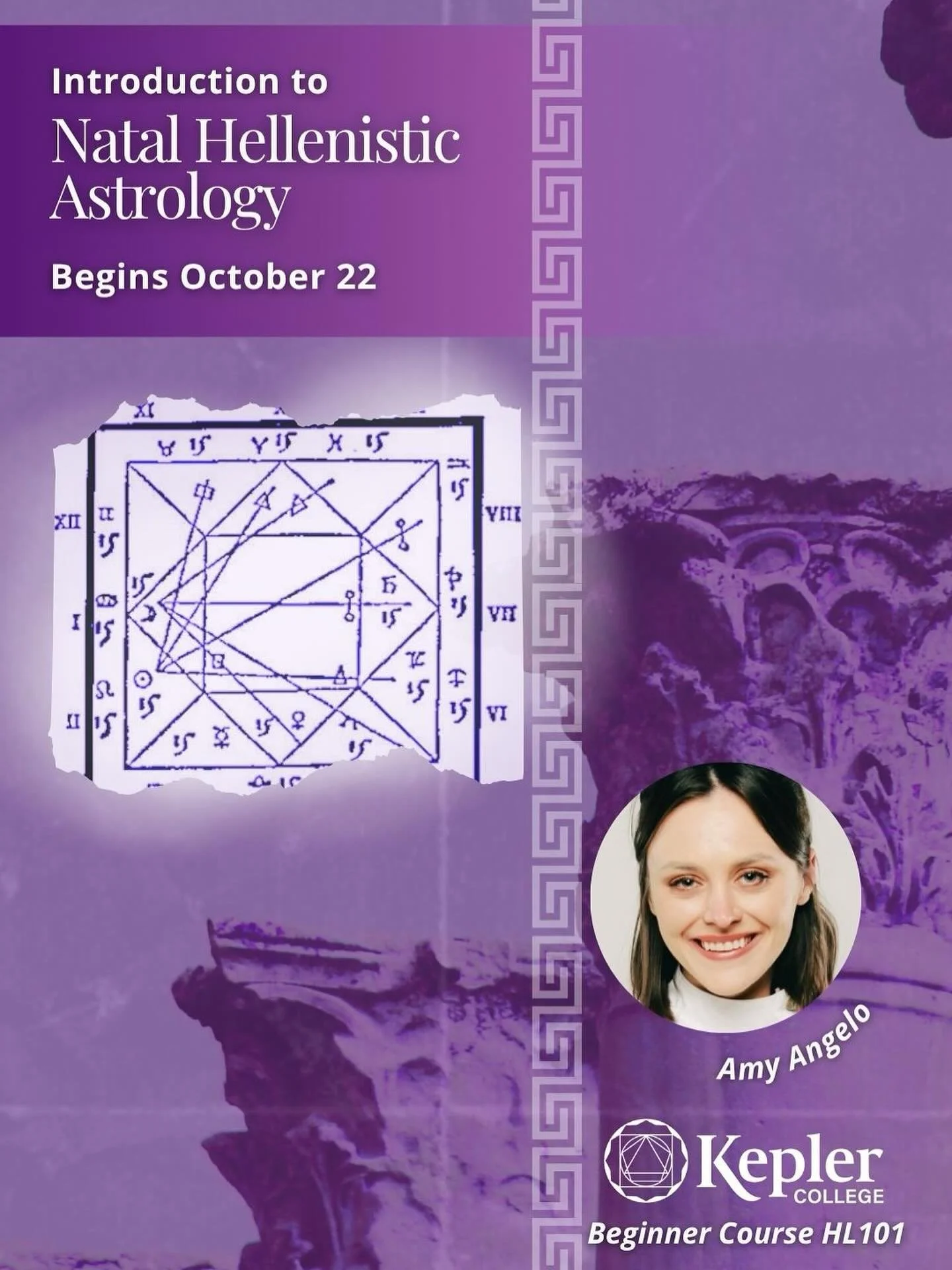 Join me for a 5 week course on An Introduction to Natal Hellenistic Astrology this fall at @keplercollege! Link in bio to enroll. 

The class will expand your understanding and working knowledge of:

✨planets and sect 
✨places / houses 
✨rulership / 