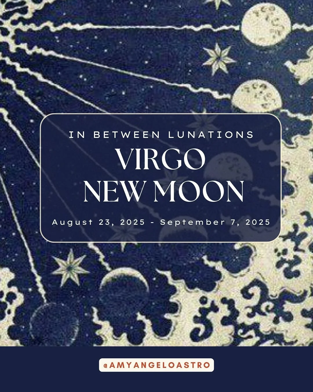 In between Lunations: your guide between the new and full moons Virgo new moon ♍️🌚

The New Moon in Virgo offers a moment of calm before the turbulent eclipse season. Positioned outside of the malefic standoff, this lunation creates a grounded conta