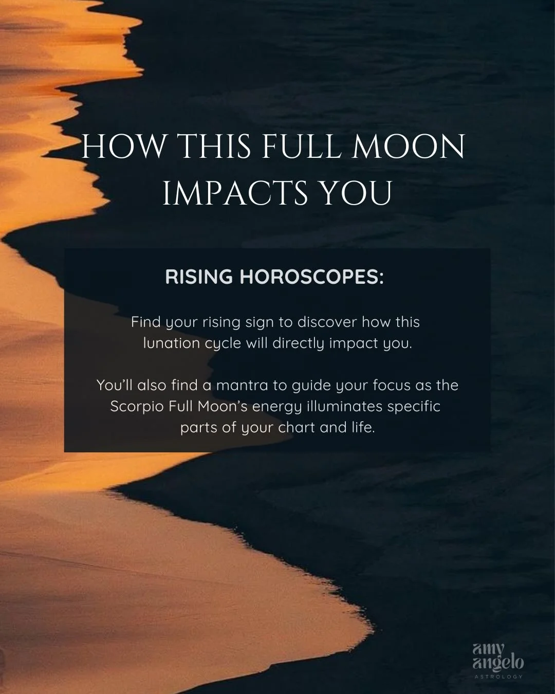 The Full moon in Scorpio lights up a certain part of your chart, where the themes of the lunation play out in your life. 🌕♏️ Locate your rising sign (or sun sign if you don&rsquo;t know your rising sign) for a personalized reading. Work with the man