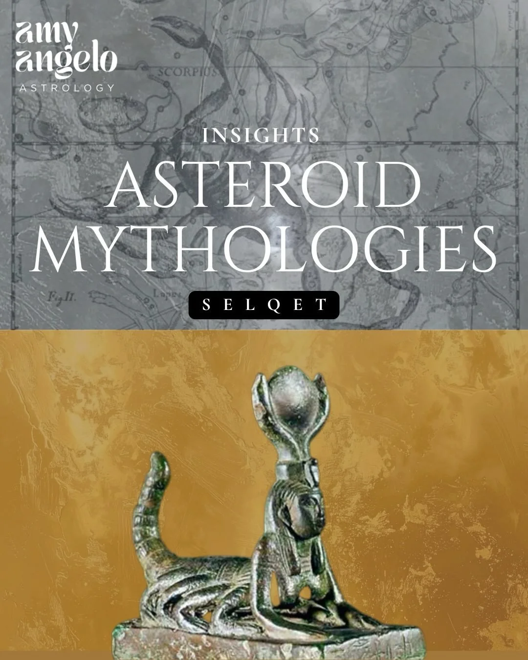 The asteroid Selqet conjoins the full moon in Sagittarius lunation, as does the fixed star Antares that the ancient Egyptians actually associated with this deity reinforcing themes of death, transformation, and protection from poison 🦂🖤 This was a 