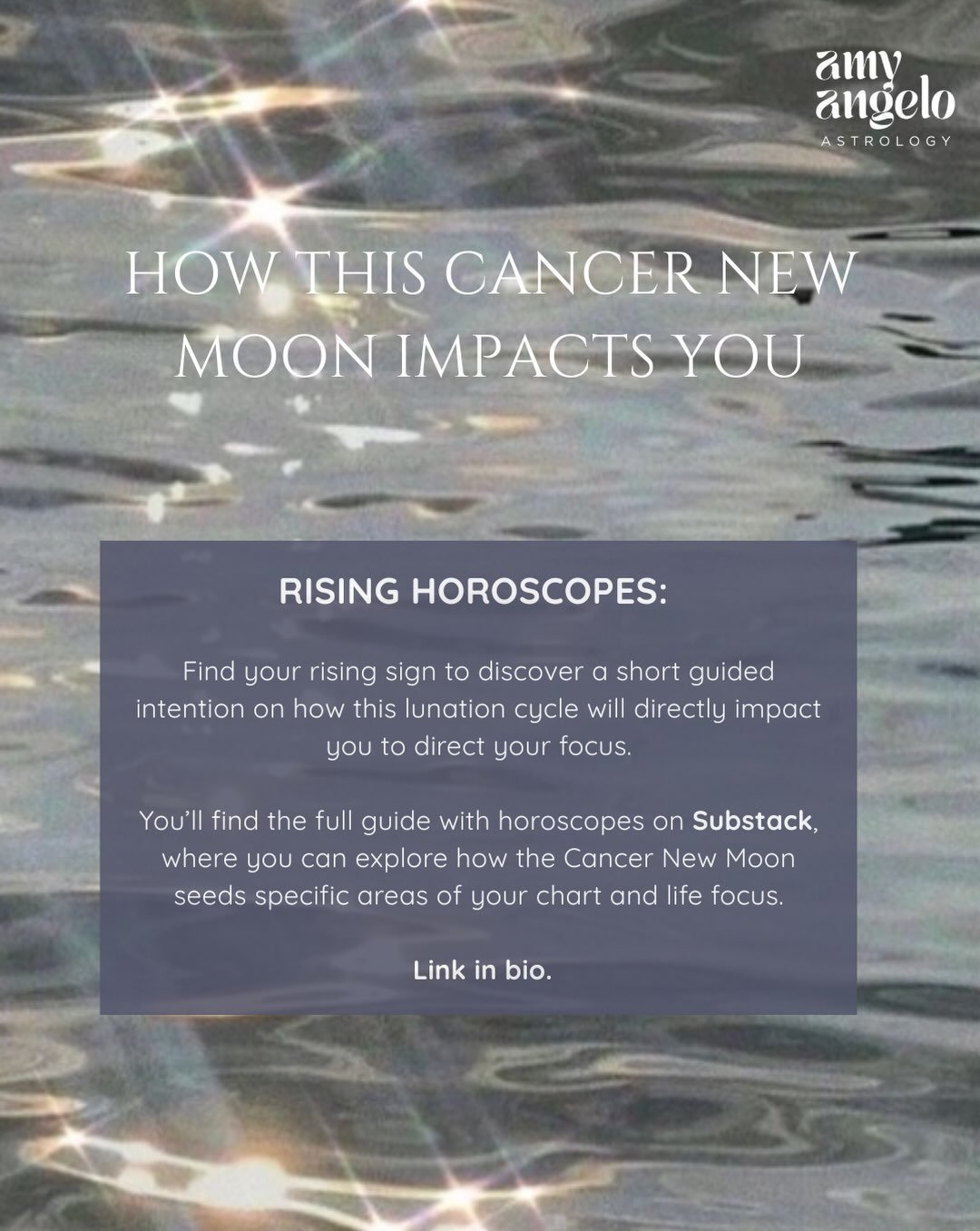 CANCER NEW MOON HOROSCOPES🌑 Find your rising sign to discover how this lunation cycle will directly impact you, including a reflection to guide your focus as the Cancer New Moon&rsquo;s energy seeds specific parts of your chart and life.

#astrology