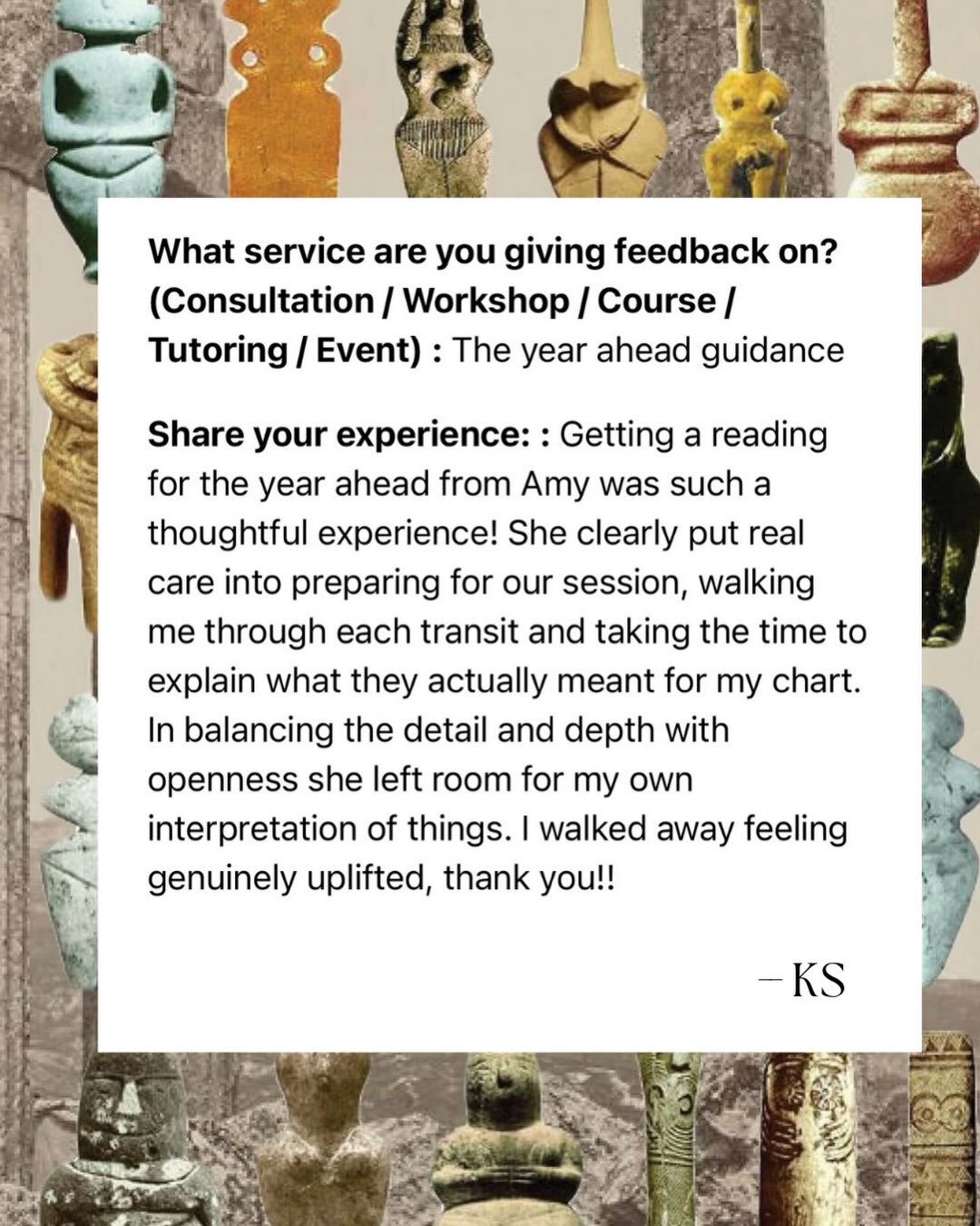 When I read testimonials like this it offers a mirror to my approach. I believe astrology is a practice of radical self-inquiry. My work is to provide depth and clarity with compassion and care. 

The space created in a session is open, leaving room 