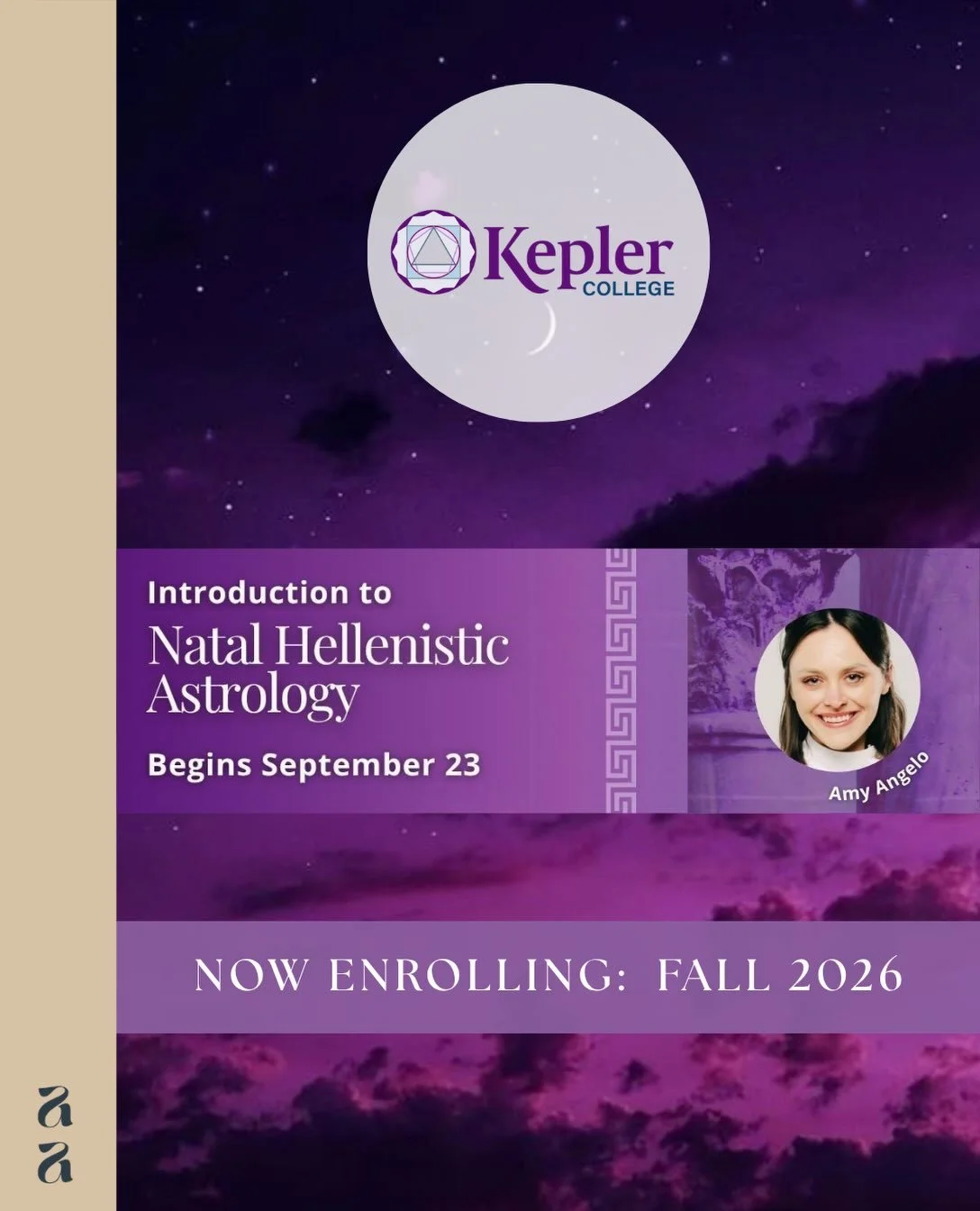 When people ask me how I got into astrology I tell them it&rsquo;s simple: it was a calling and I listened. 

Each semester I have the great honor of teaching HL:101 An Introduction to Natal Hellenistic Astrology at @keplercollege 

If you too feel t