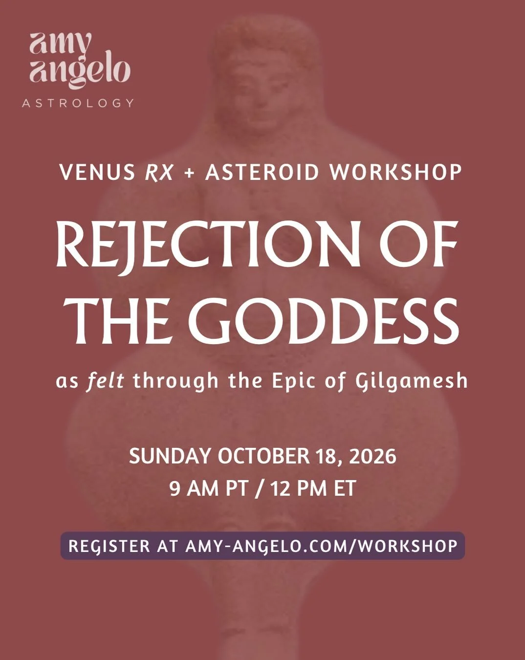 It&rsquo;s Venus retrograde, can you feel it?! 🥀🌹🥀🌹🥀🌹

Please join me on Sunday October 18 at 9 am PT / 12 ET for a Venus rx &amp; asteroid astrology workshop on the Rejection of the Goddess as told through the Epic of Gilgamesh. 

This myth ha
