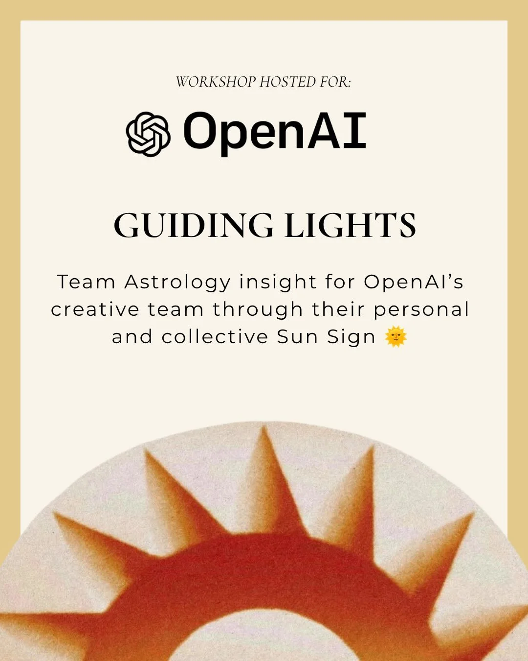 Astrology belongs in the workplace + AI cannot replace the power of human connection. 

Even a team at OpenAI knows this. They hired me to provide my professional opinion and expert analysis on their team&rsquo;s energetic signature through their sun