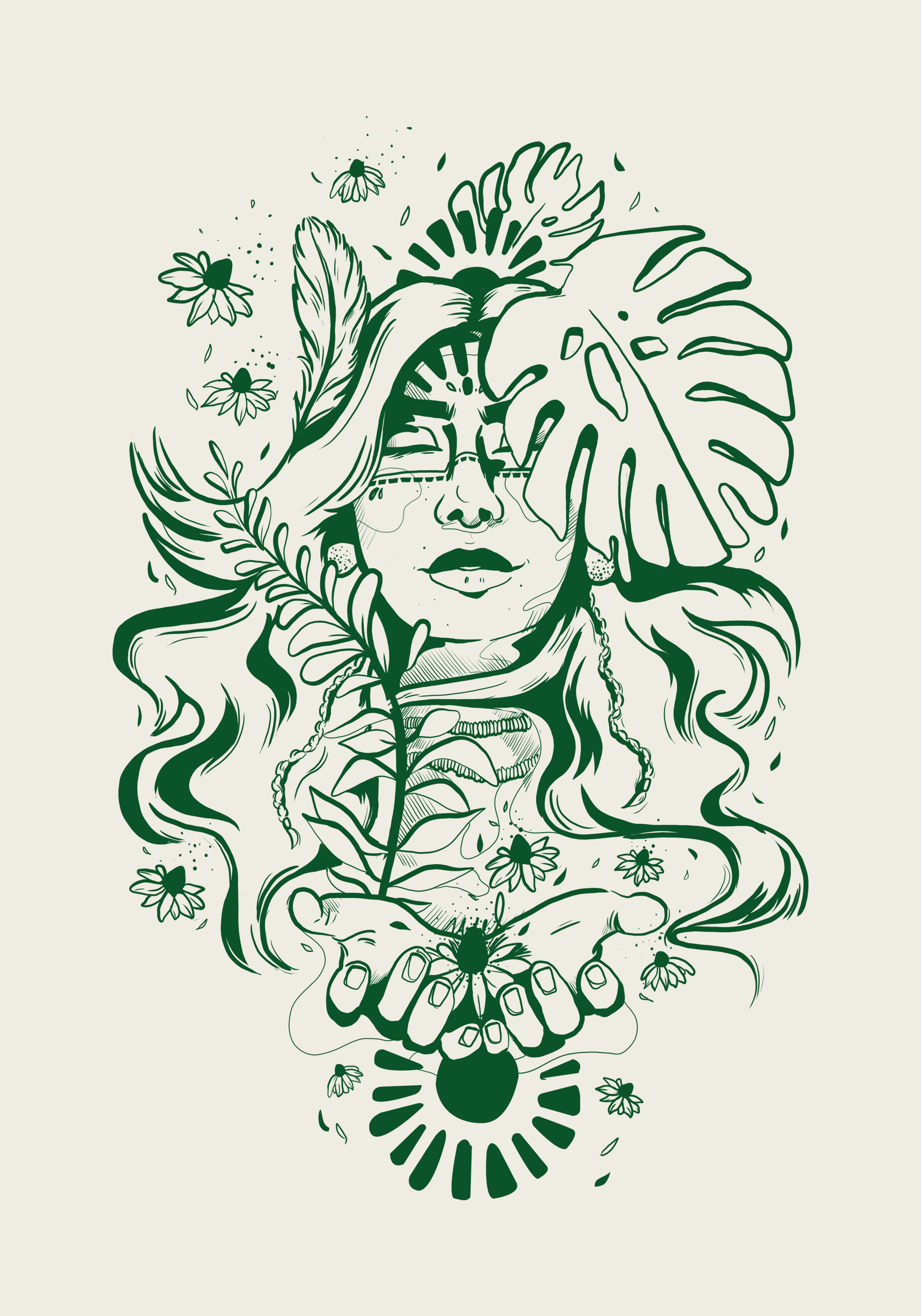 CHAMANE-GREEN-TSHIRT-SERIGRAPHIE-TSHIRTDESIGN-NATURE.png