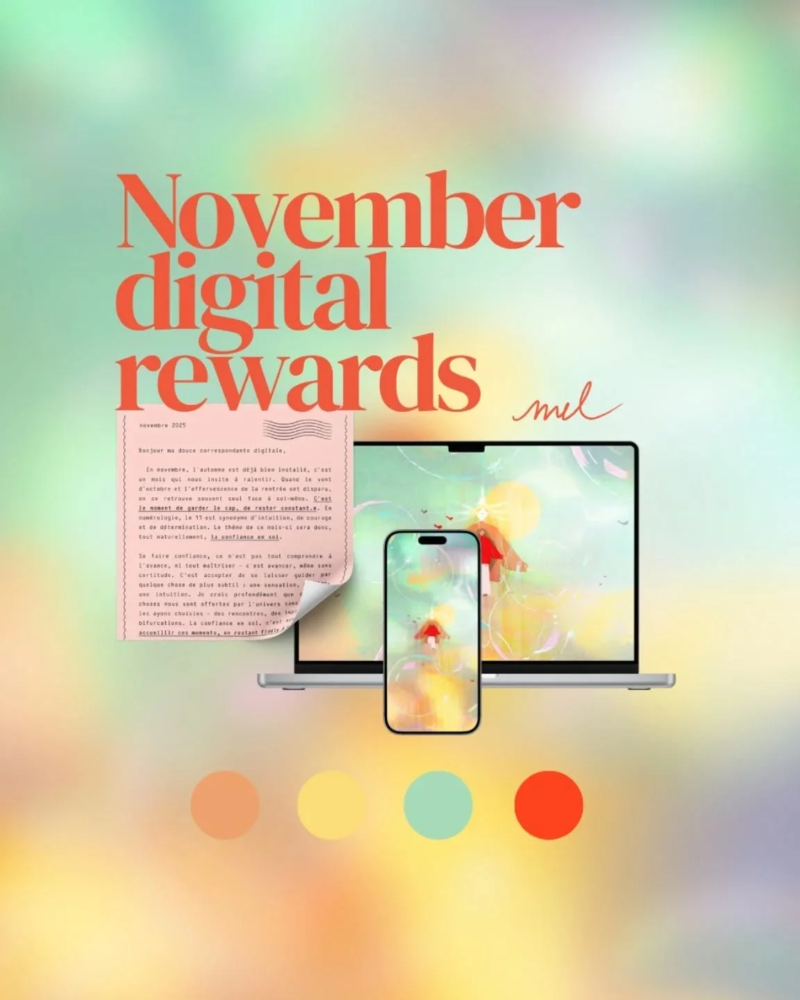 Le contenu digital de novembre est en ligne 🌙✨
Ce mois-ci, le th&egrave;me est &ldquo;se faire confiance&rdquo; - une invitation &agrave; ralentir, &eacute;couter sa petite voix int&eacute;rieure et cr&eacute;er sans chercher &agrave; tout ma&icirc;