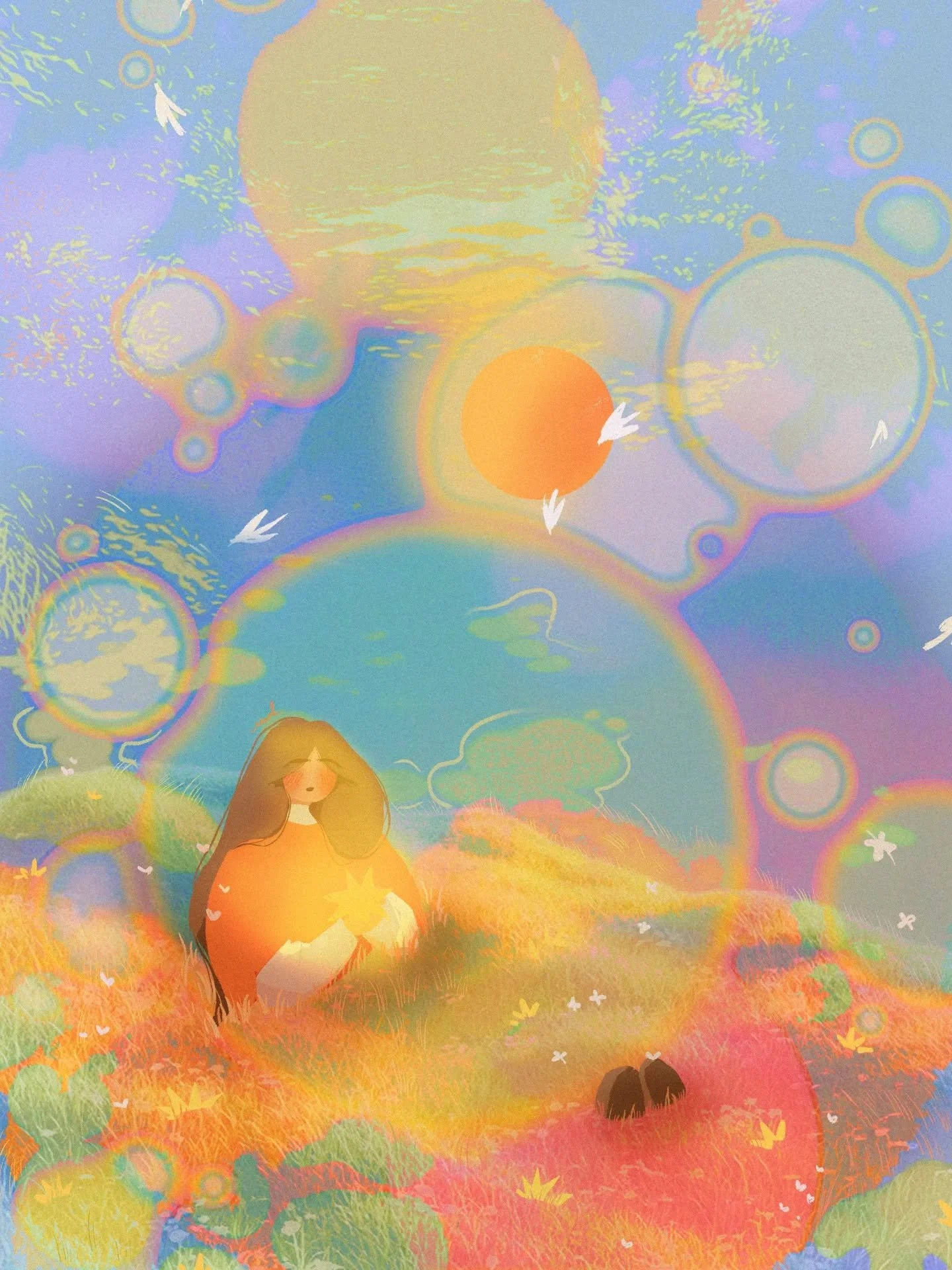 (ma star)

Sometimes, all you need is a quiet moment under the sky -
to hold your little star close and remember that you already shine. ✨

#illustrationart #whimsical #quietmoments #slowlife #patreonartist