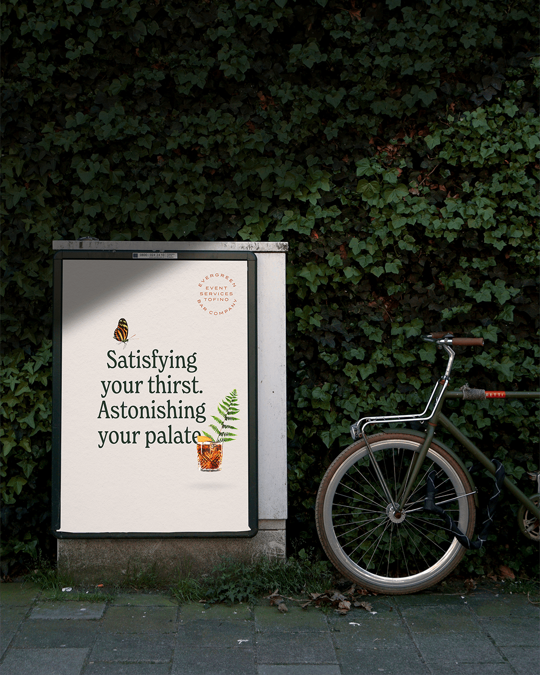 Evergreen Bar Company outdoor advertising poster promoting event bar services