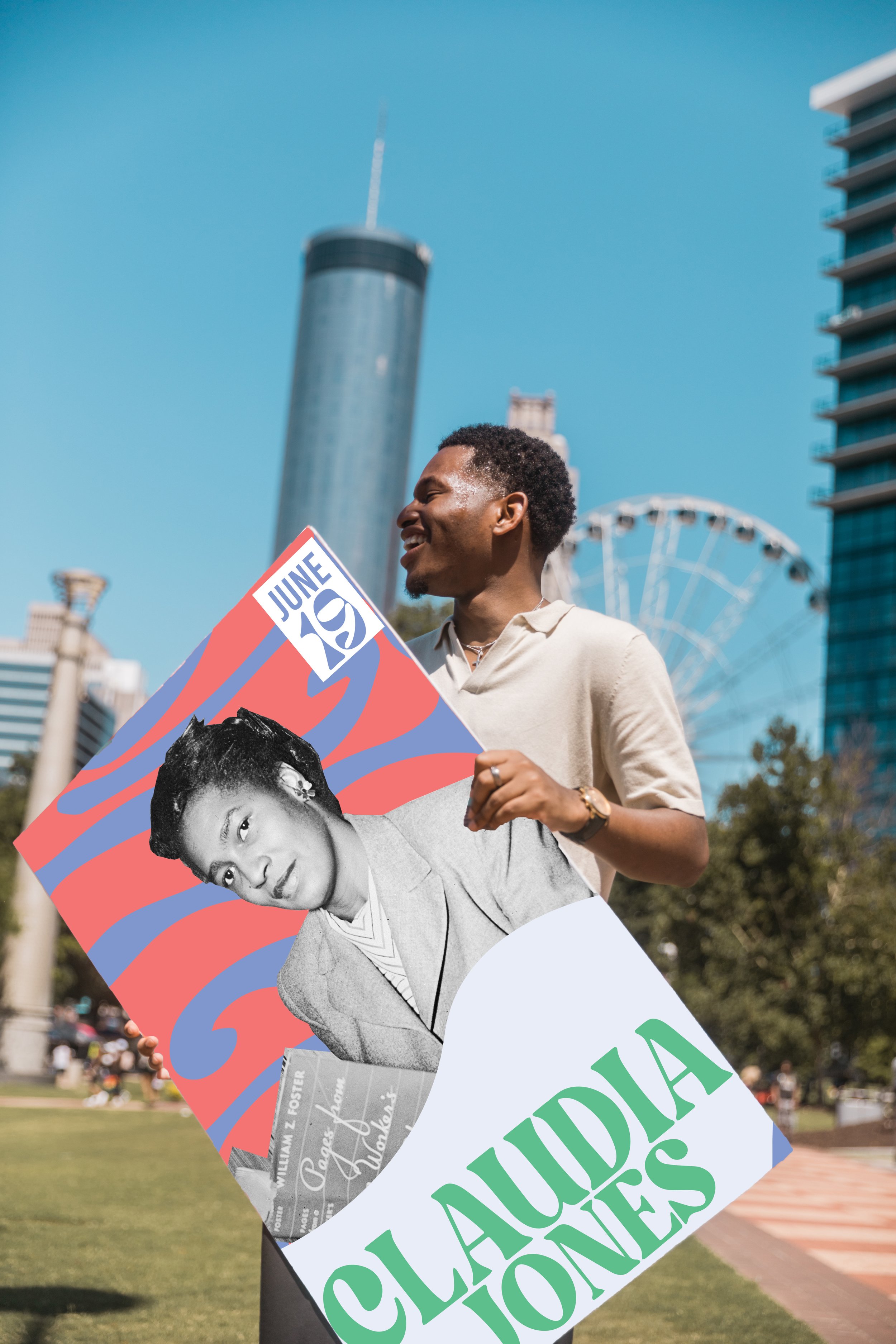 Final poster of Claudia Jones at the 2022 Juneteenth Parade