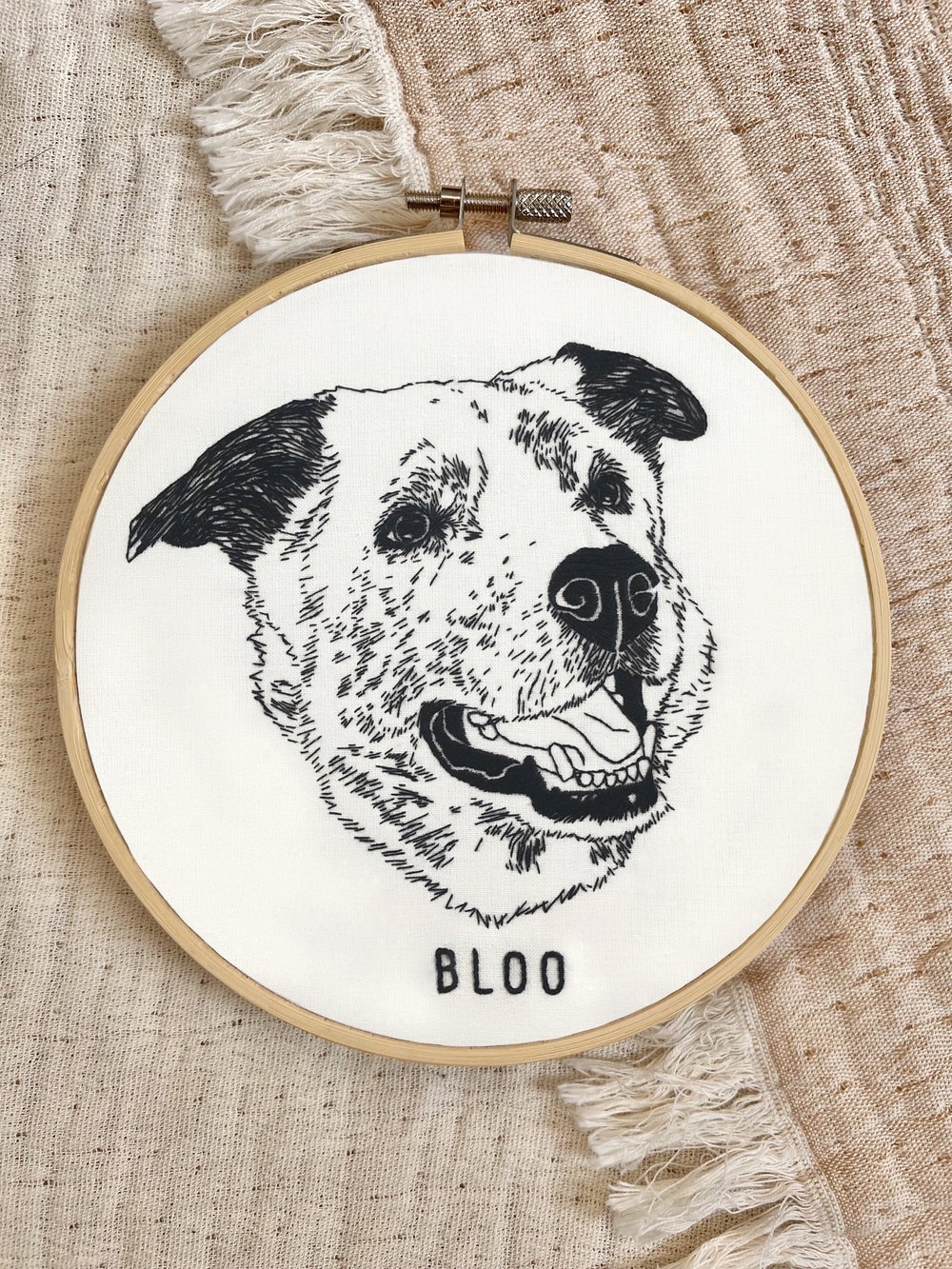 Custom Embroidered Pet Portrait Outline — by Ciara