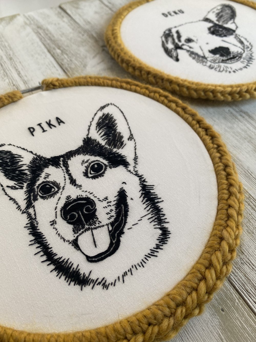 Custom Embroidered Pet Portrait Outline — by Ciara