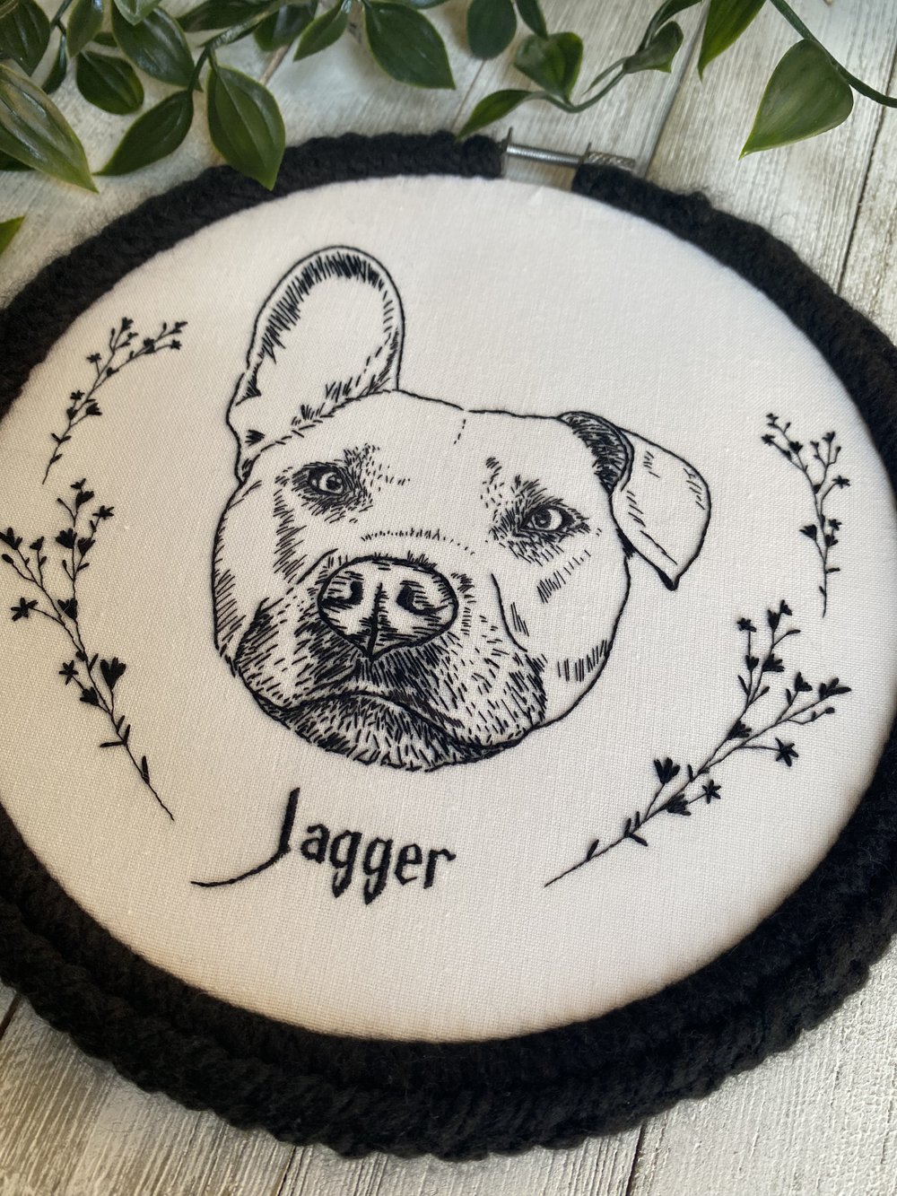 Custom Embroidered Pet Portrait Outline — by Ciara