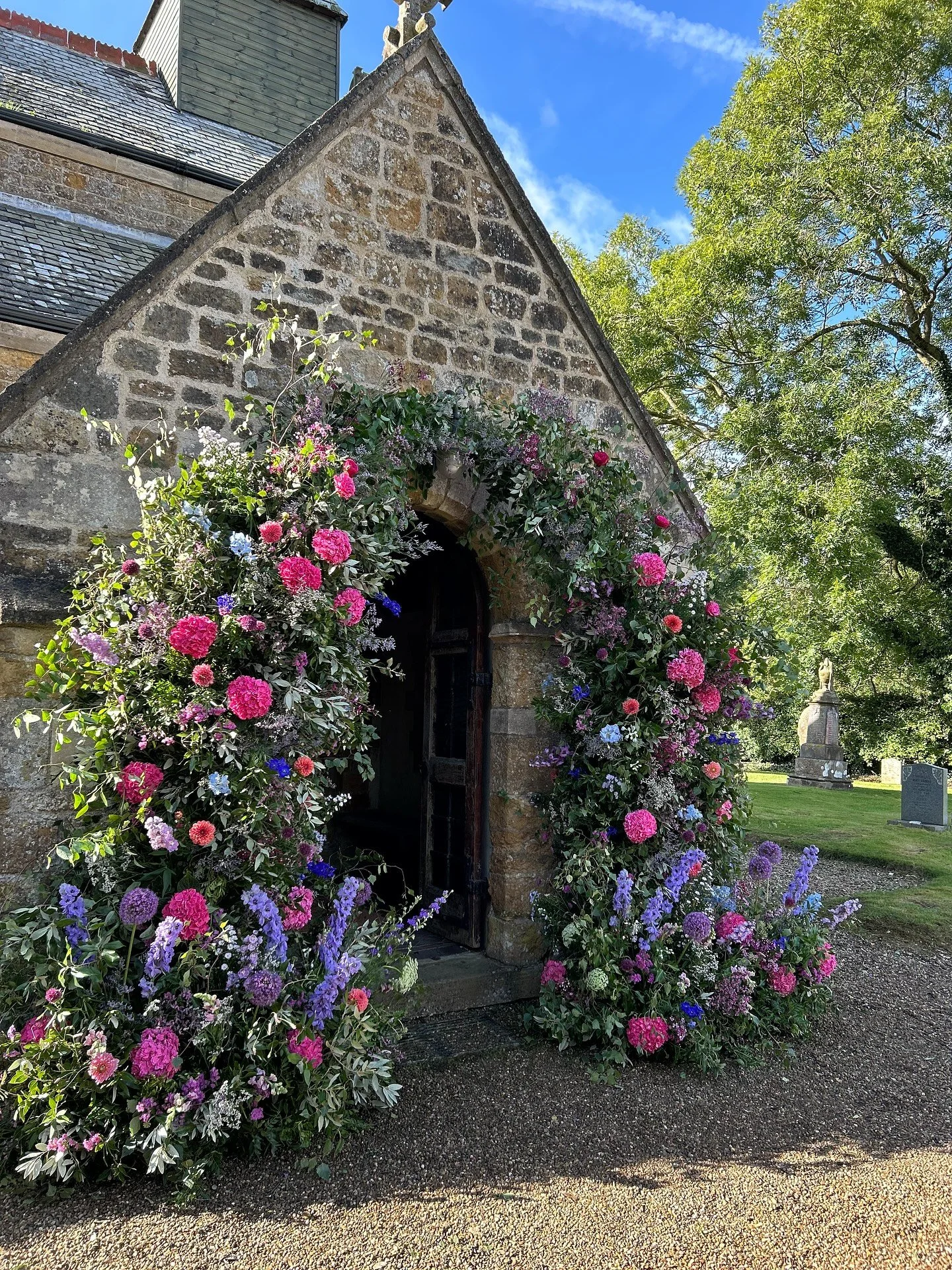 A beautiful floral arch for the loveliest couple yesterday. This little church was tucked away in the prettiest hamlet in the Lincolnshire wolds. I was given the dreamiest brief for this wedding and I have LOVED every minute of designing and creating