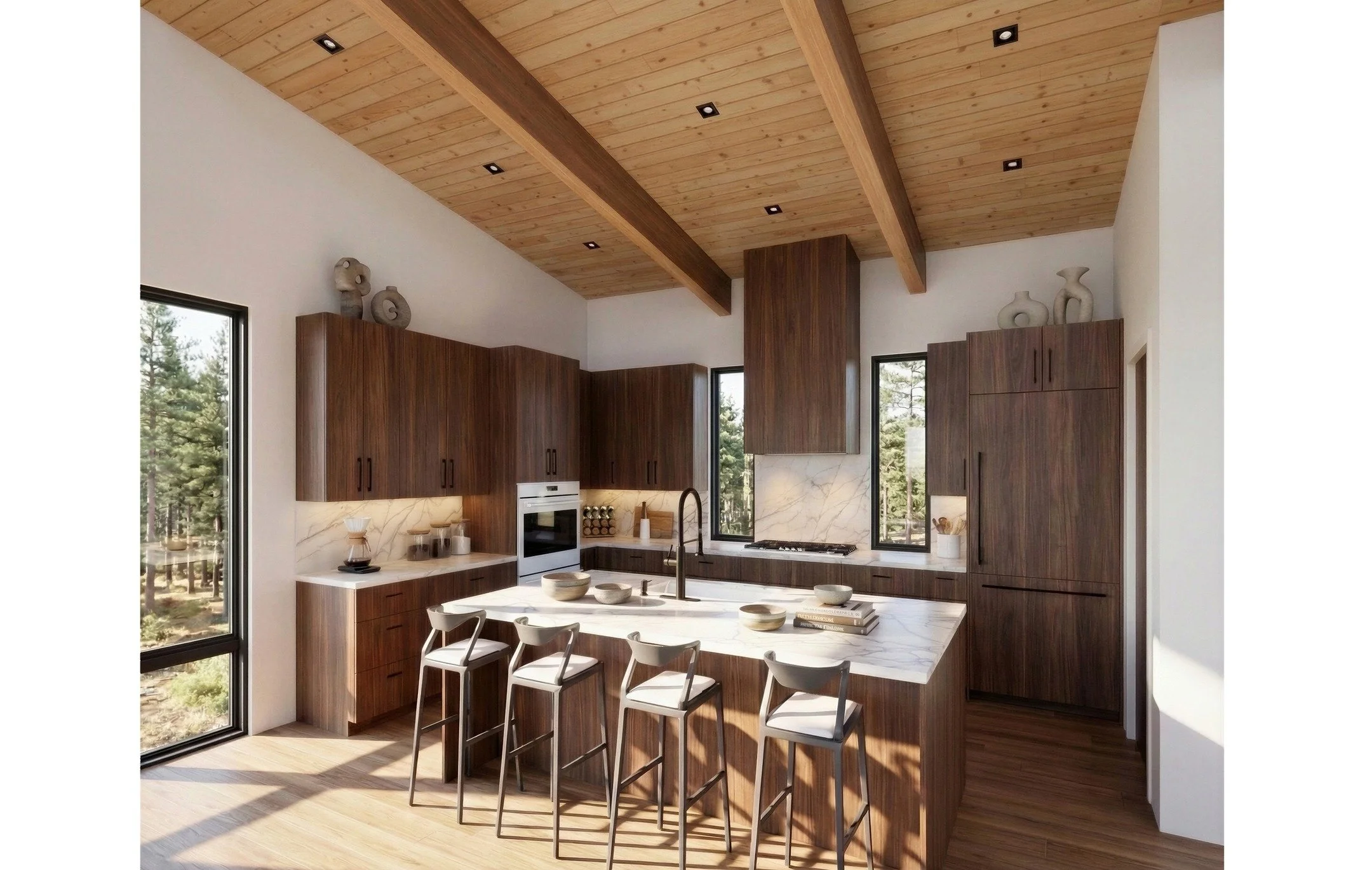 First look at the kitchen design at our Club View project.

The design goal was to keep the space simple, incorporating warm wood textures while maintaining an open connection to the dining and living areas.

#Idahoarchitecture
#PNWarchitecture 
#Mou