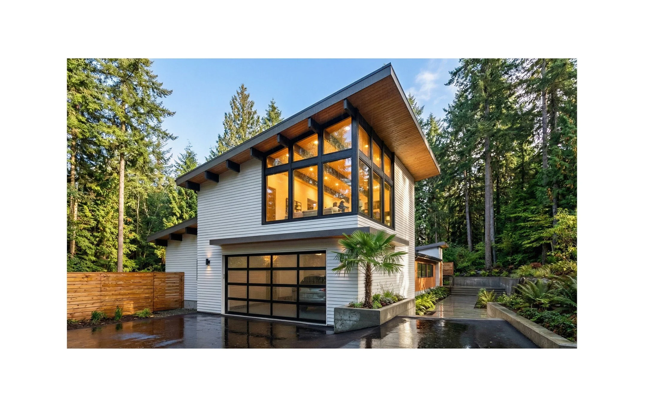 First look at a visualization for a larger addition and garage for a client in Shoreline. The design adds second-level living space to an existing 1960s residence while expanding and upgrading the attached garage. The new living spaces take advantage