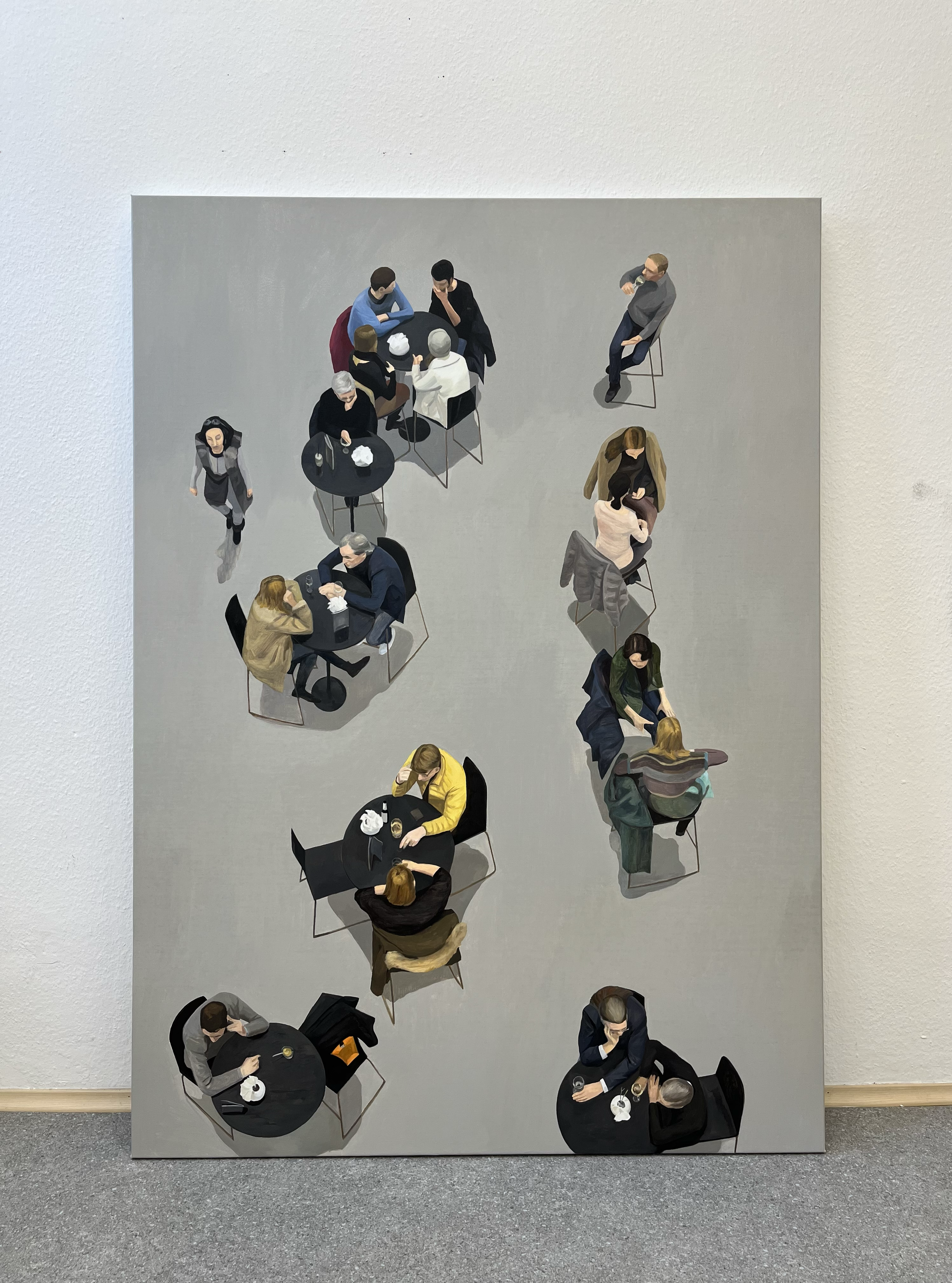 Menschenmenge Warte 3.2023 Öl auf Leinwand 130x180cm 
Sold