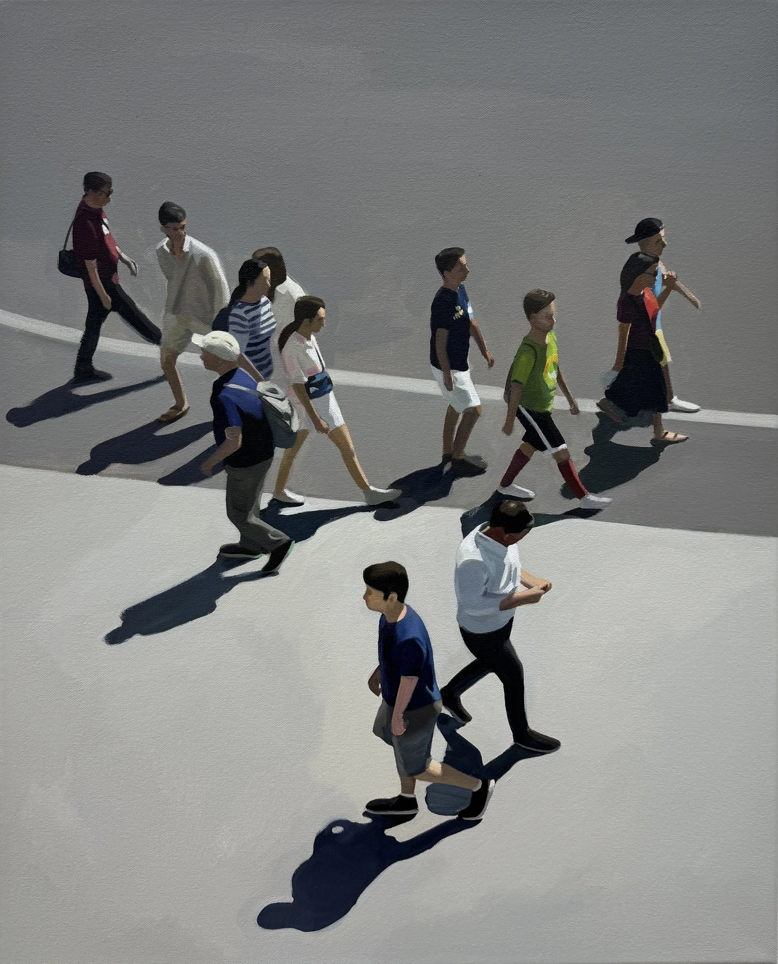 die Straße überqueren. 2024 Öl auf Leinwand 50x62cm 
Sold