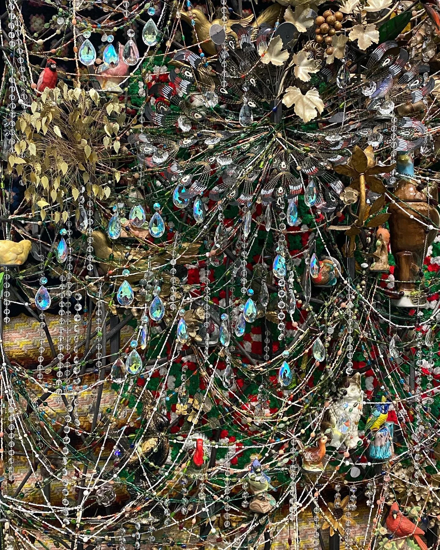 I cried in front of this @nickcaveart work, &ldquo;Wall Relief,&rdquo; 2013 today. The crystals used look exactly like the lamps I inherited from my grandmother. She thought the lamps represented her making it in America.  Cry in public at a museum. 