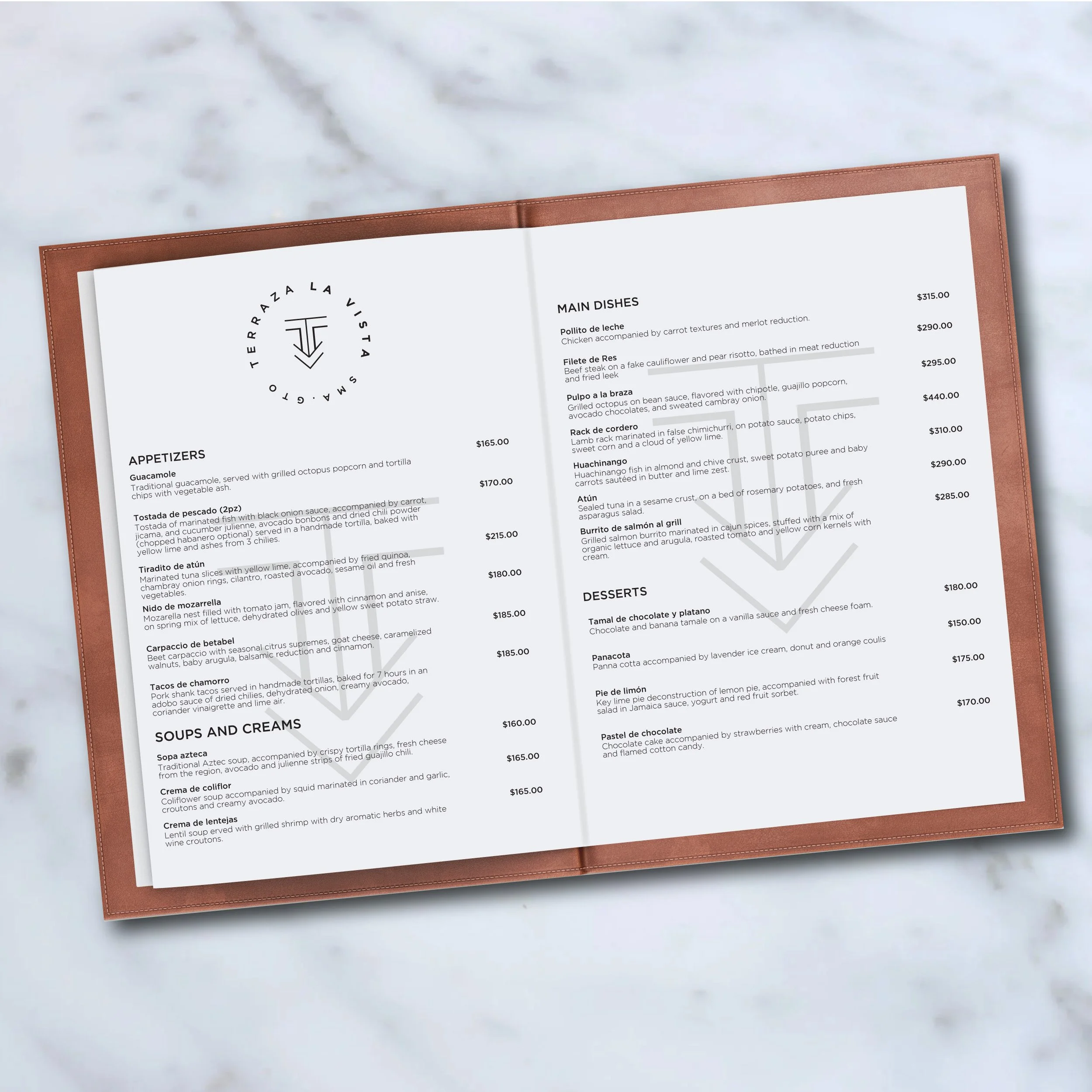 Restaurant - bar menu