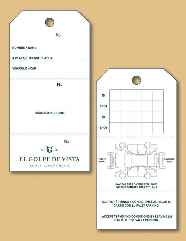 Valet parking ticket