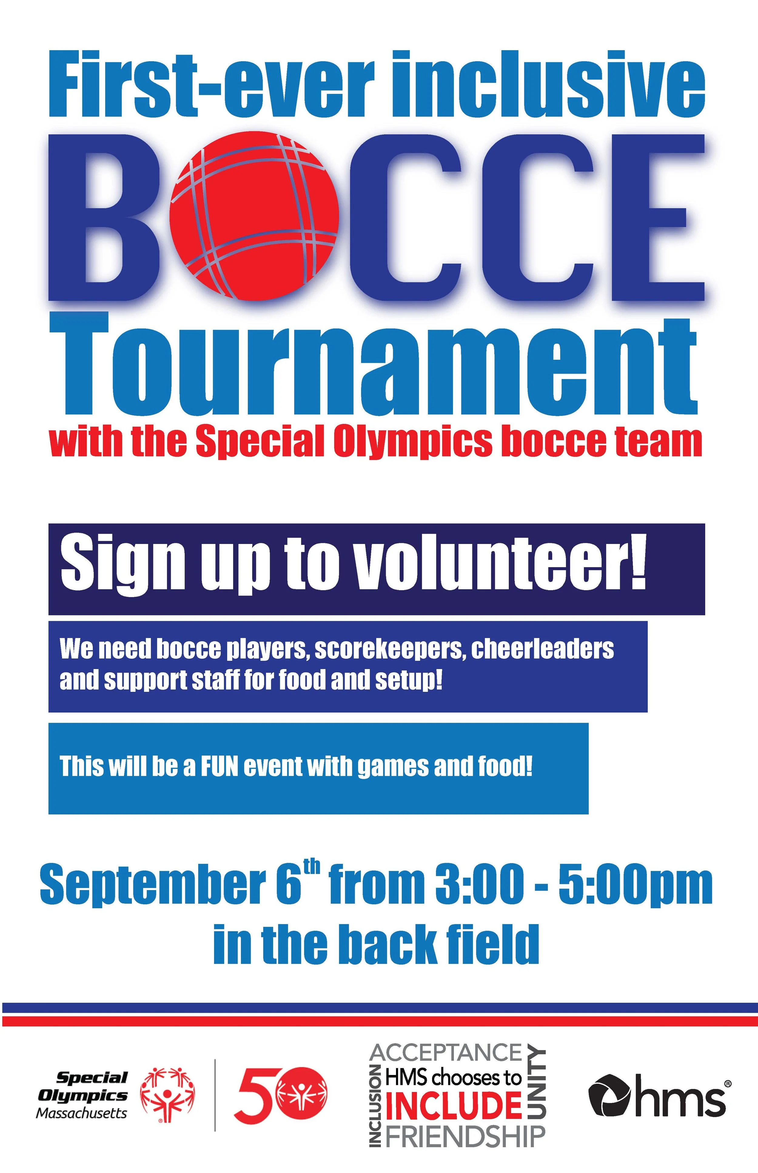 Yearly Bocce tournament with the Special Olyimpics