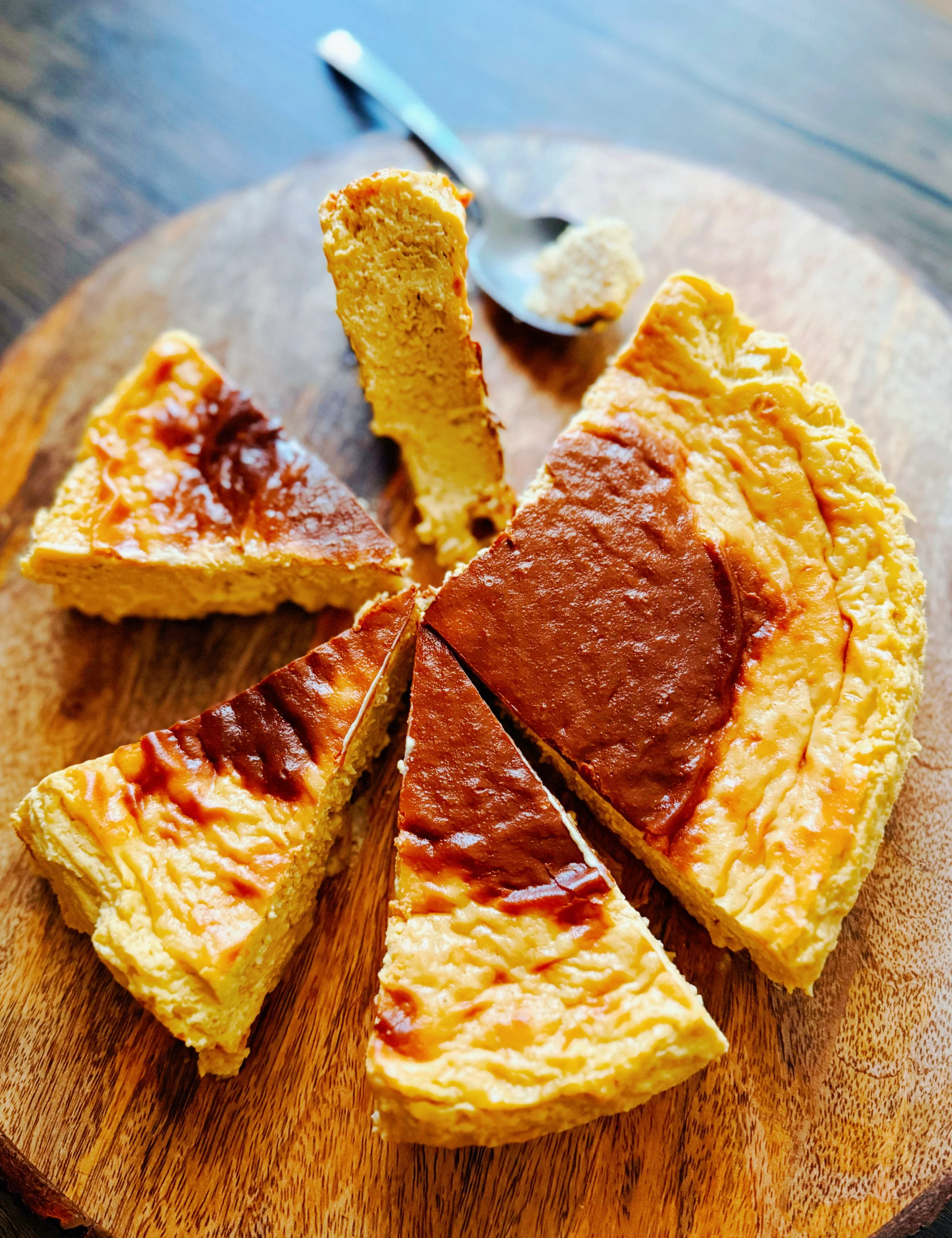 basque style mango cheesecake