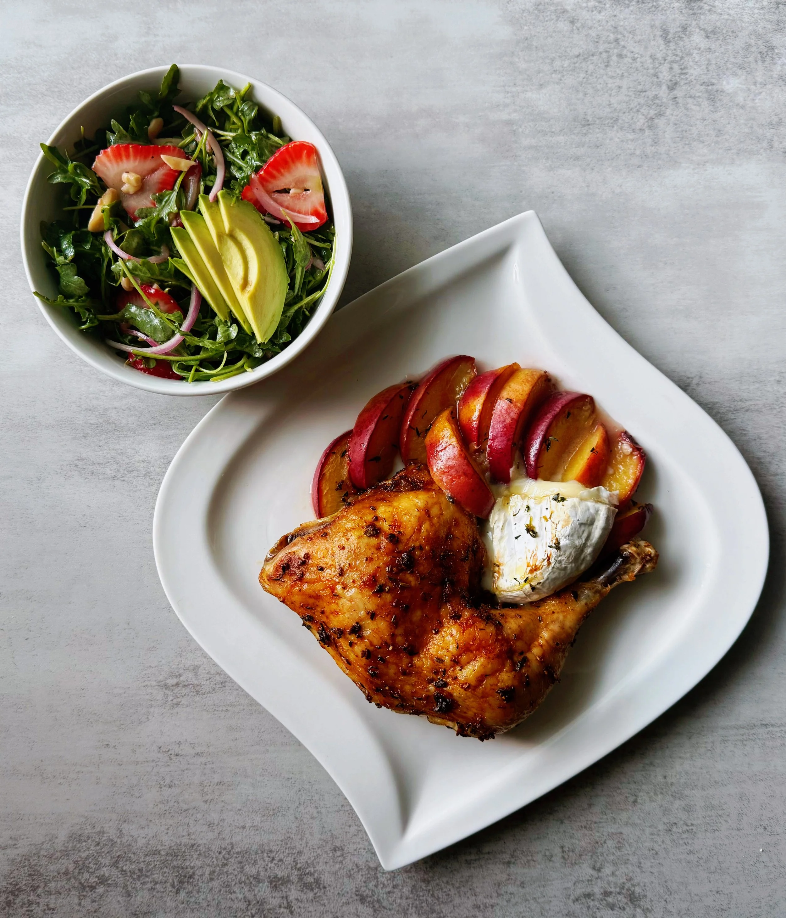 Chicken with Baked Brie and Peaches